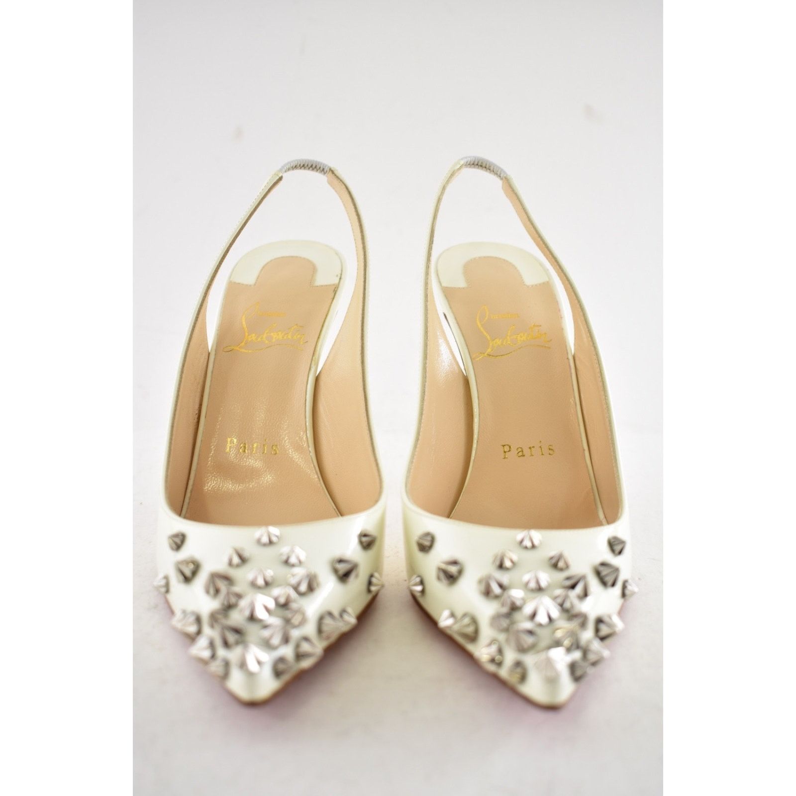 Christian Louboutin Christian Louboutin Drama Sling 100 Latte White Slingback Size US 6.5 / IT 36.5 - 9 Thumbnail