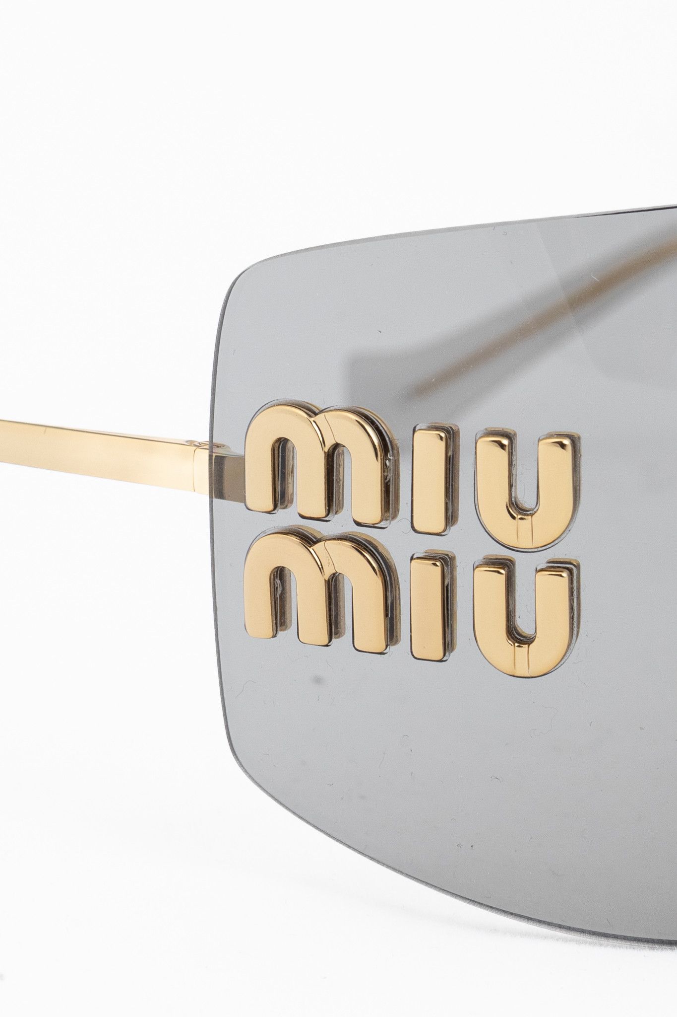 Miu Miu Miu Miu Aube Light Grey & Gold-Tone Sunglasses Size ONE SIZE - 6 Thumbnail