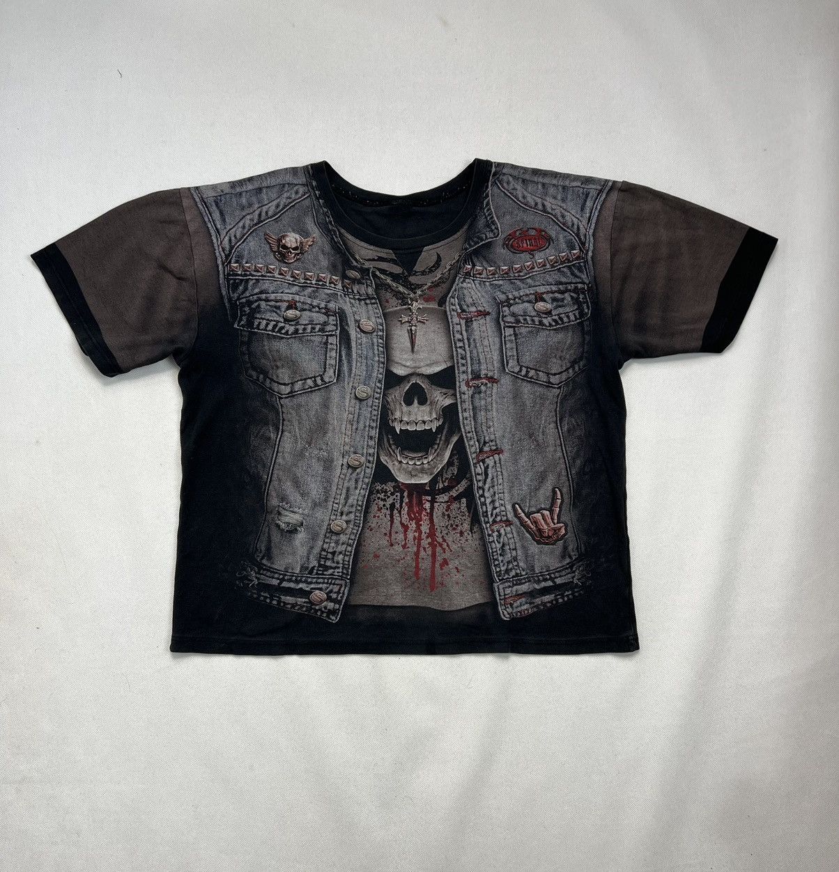 Affliction Tshirt Affliction Vintage Skulls Metal Rock Print Size US L / EU 52-54 / 3 - 2 Thumbnail