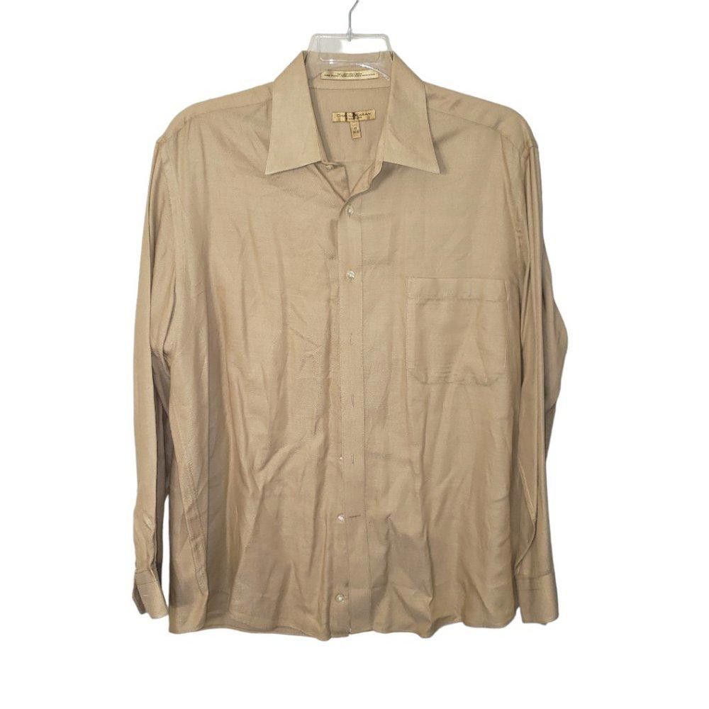 Designer CT261 Donna Karan Tan Men’s Dress Shirt 17 (34-35) Size US M / EU 48-50 / 2 - 1 Thumbnail