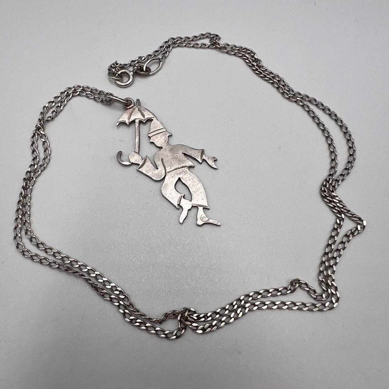 Sterling Silver Vintage Sterling Silver 925 Necklace Pendant Marked 5 gr Size ONE SIZE - 5 Thumbnail