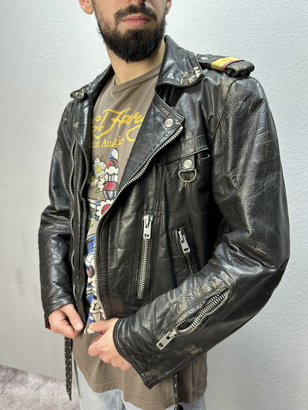 Vintage Vintage Kawasaki Leather Jacket Bomber Distressed 80’s Rare Size US M / EU 48-50 / 2 - 6 Thumbnail