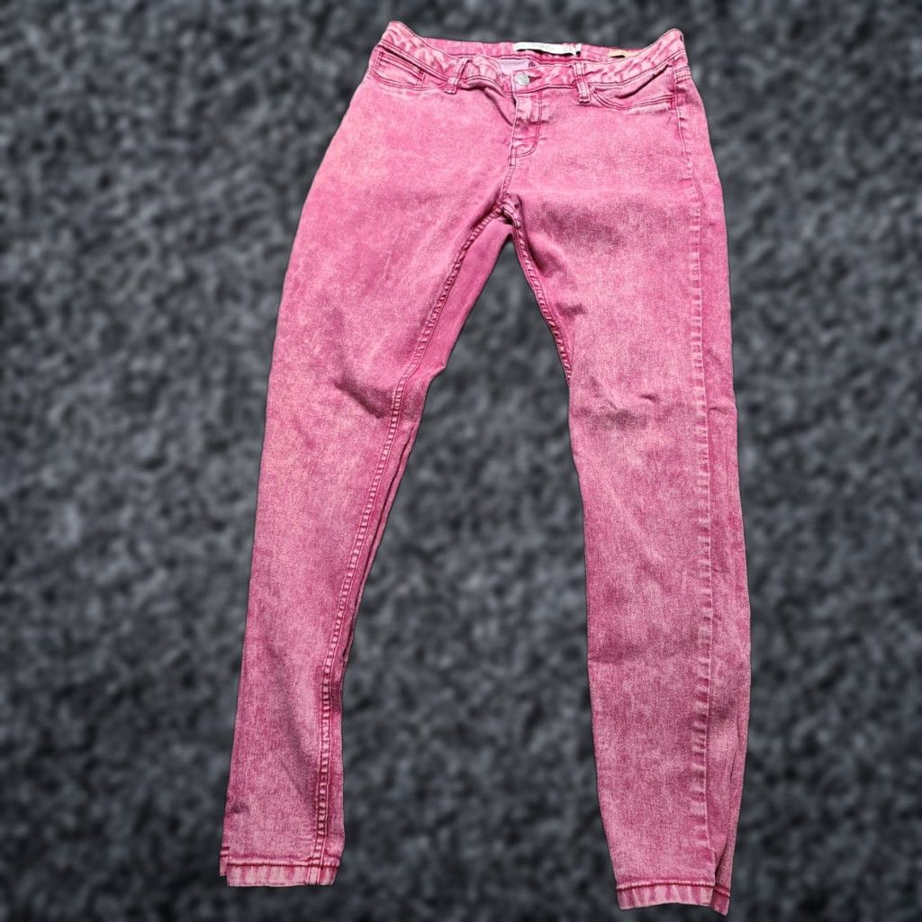 Zara VINTAGE Zara Women Skinny Jeggings US 10 Red Stone Wash Denim Stretch Mid Rise Fashion Size 32" / US 10 / IT 46 - 1 Thumbnail