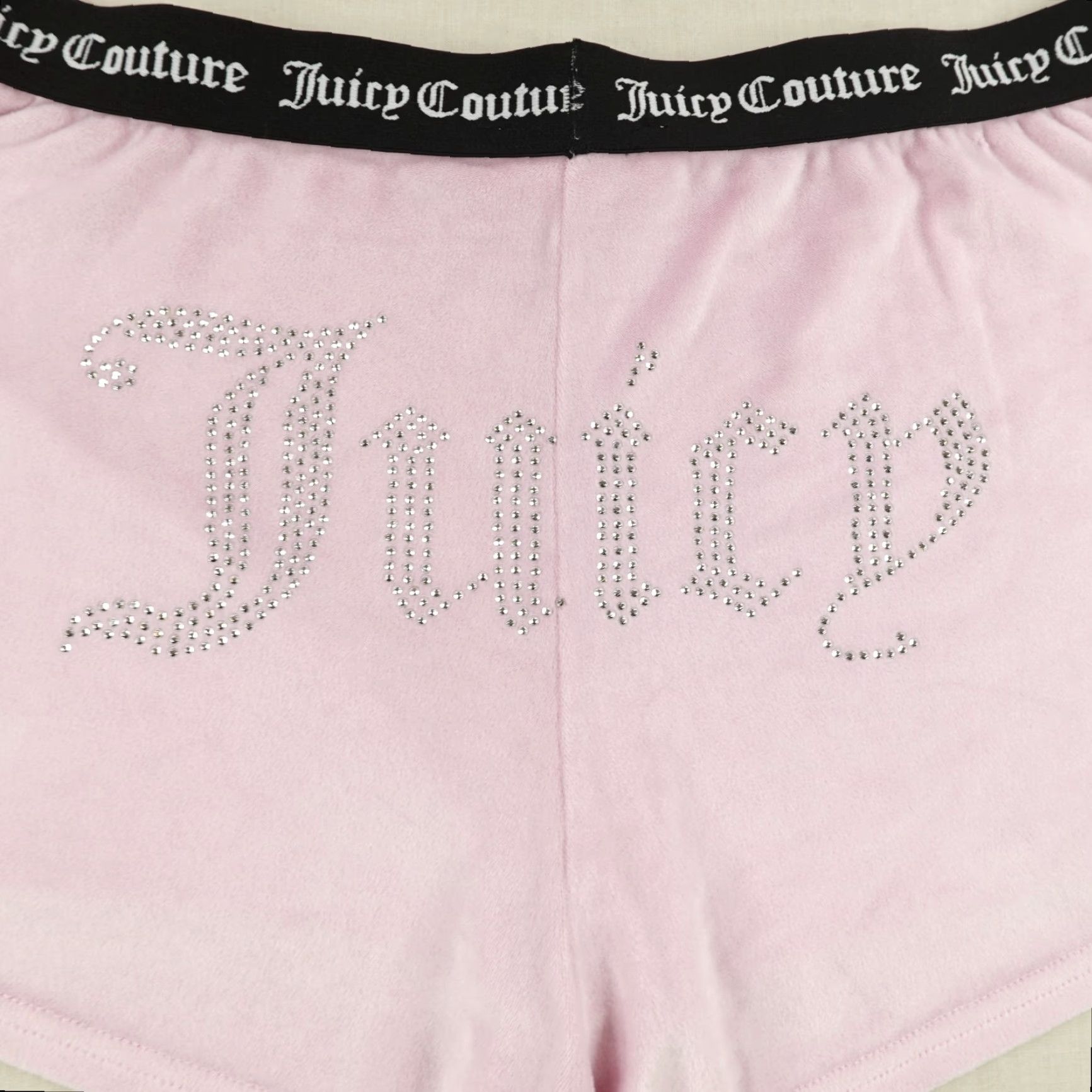 Juicy Couture Juicy Couture Shorts Womens XL Pink Velour Sweat Satin Rhinestones Logo 3 in Inseam Regular Fit Size 40" / US 18 - 4 Thumbnail