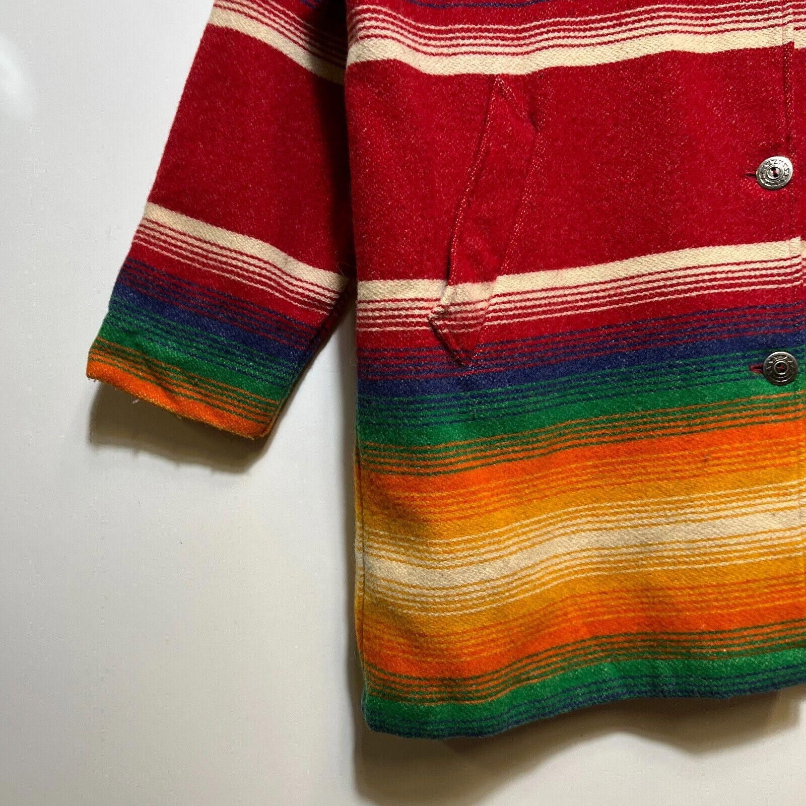 Vintage × Woolrich Woolen Mills Vintage 90s Woolrich Wool Overcoat XL Saltillo Serape Size US XL / EU 56 / 4 - 4 Thumbnail