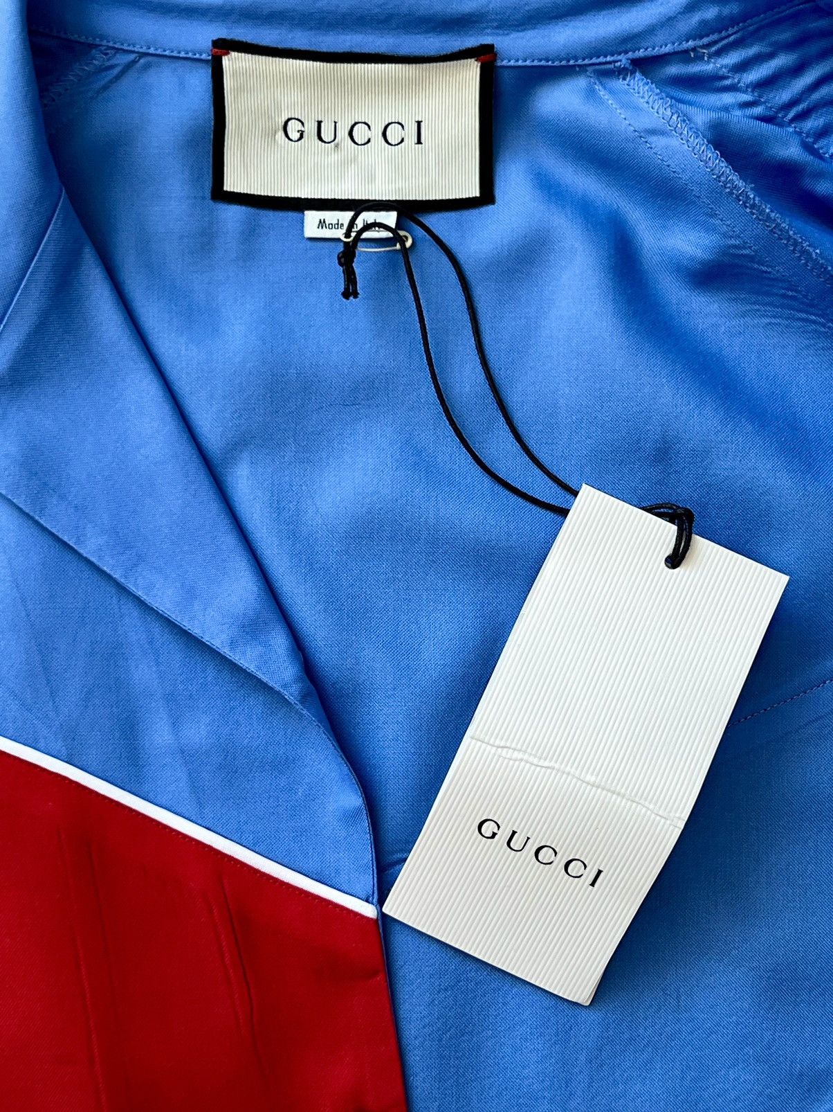 Gucci NeW FINAL OFFER Gucci Blue/Red Logo Camp Bowling Shirt 48 Size US M / EU 48-50 / 2 - 9 Thumbnail