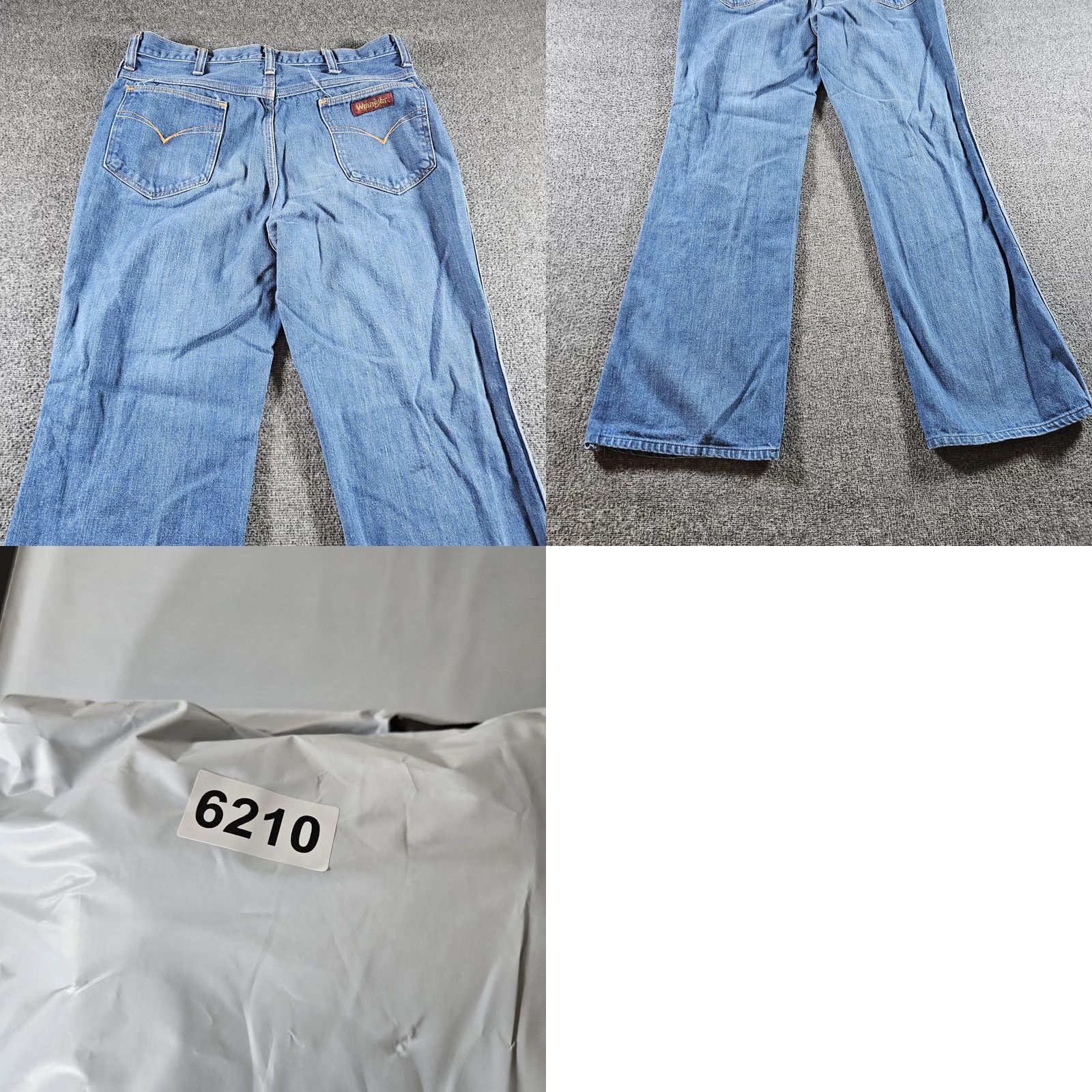 Wrangler VINTAGE Wrangler Jeans 7M561 Mens 31x30 Blue Relaxed Wide-Leg USA Denim Thick Cotton Zip Pockets Light Distressed 80s Mens Size US 31 - 9 Thumbnail