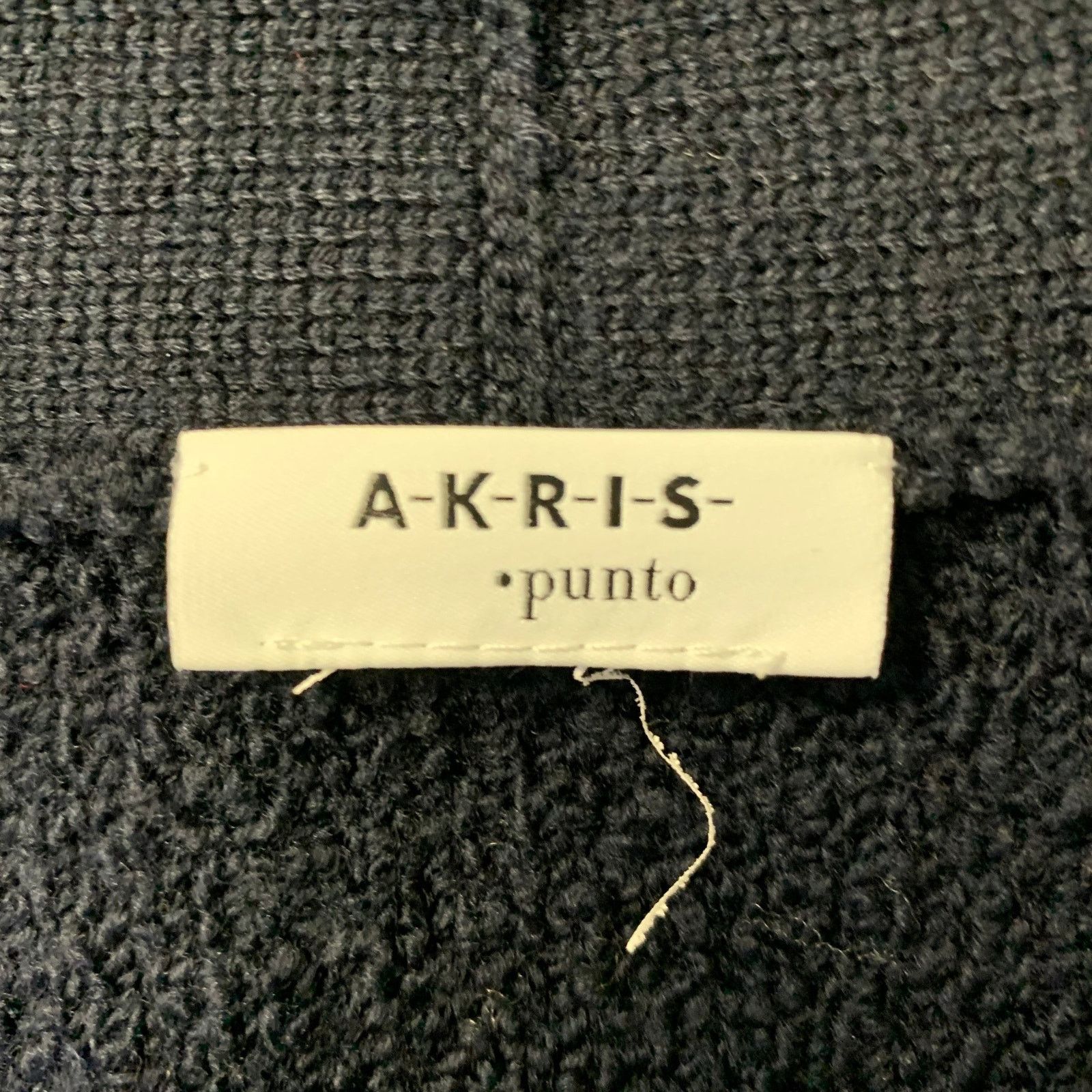 Akris AKRIS Size L Navy Wool Polyamide Cashmere Boucle Cardigan Size L / US 10 / IT 46 - 5 Thumbnail
