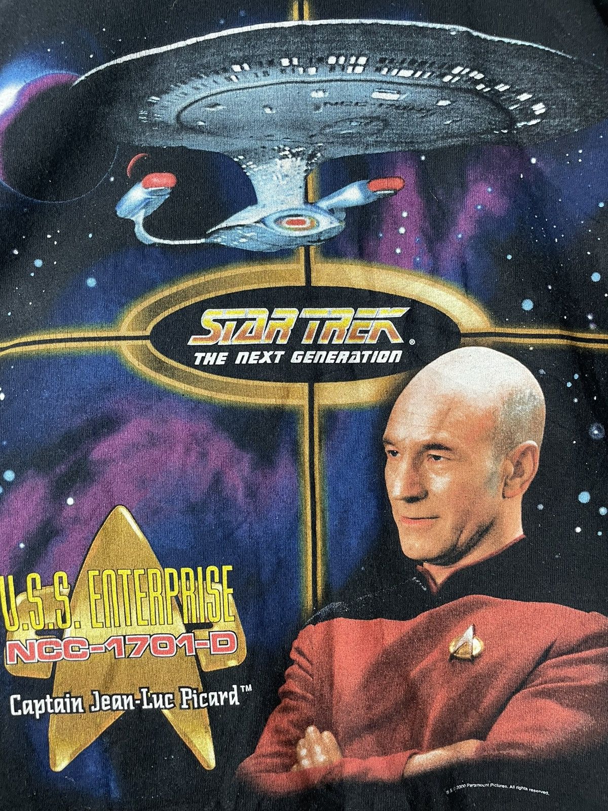 Vintage 2000 Og Star Trek Captain Jean Luc Picard Tee Movie Rare Size US XL / EU 56 / 4 - 2 Thumbnail