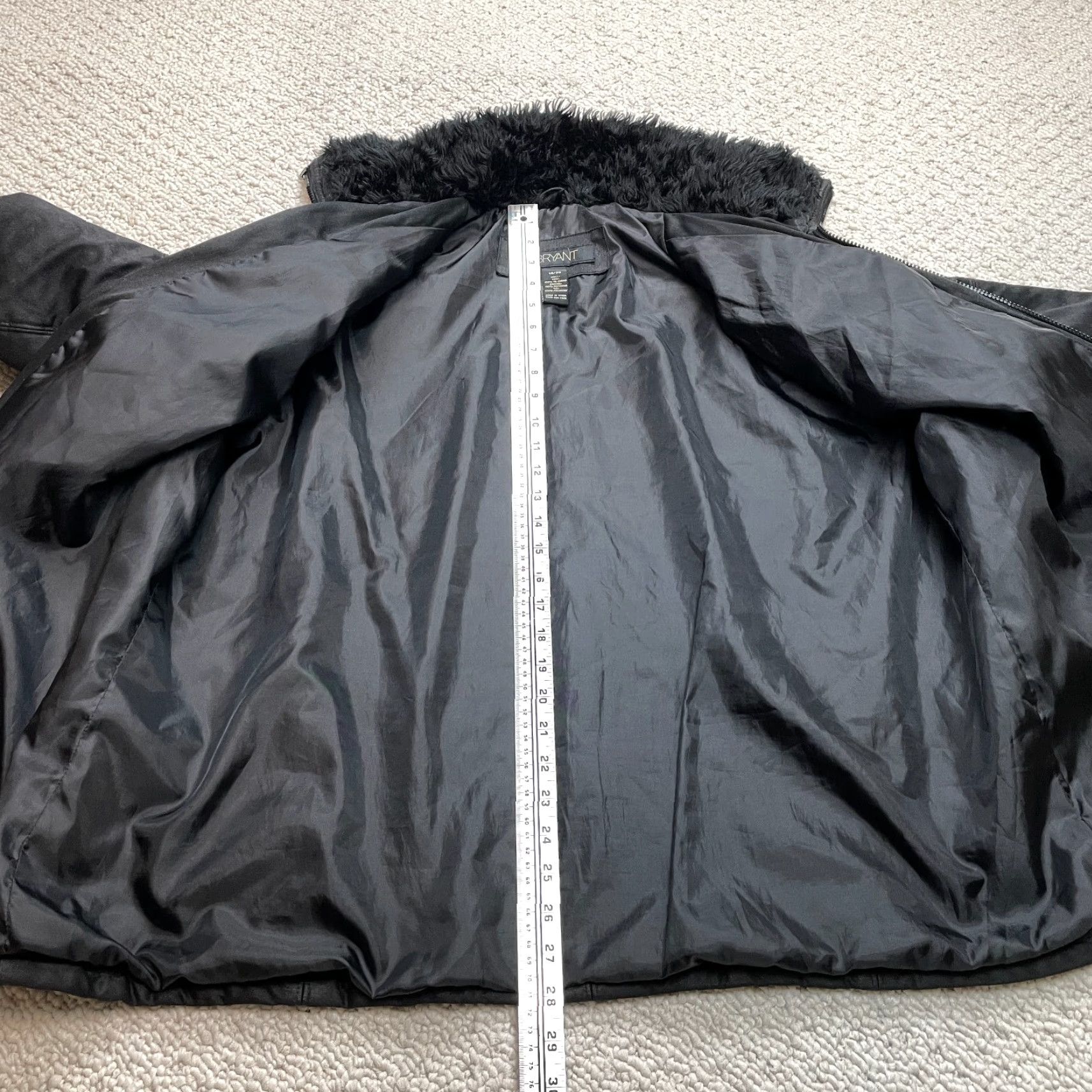 Vintage Lane Bryant Jacket Women's Full Zip Coat Faux Fur Trim Pockets Black Solid 18/20 Plus Regular Size Size XXL / US 16-18 / IT 52-54 - 3 Thumbnail