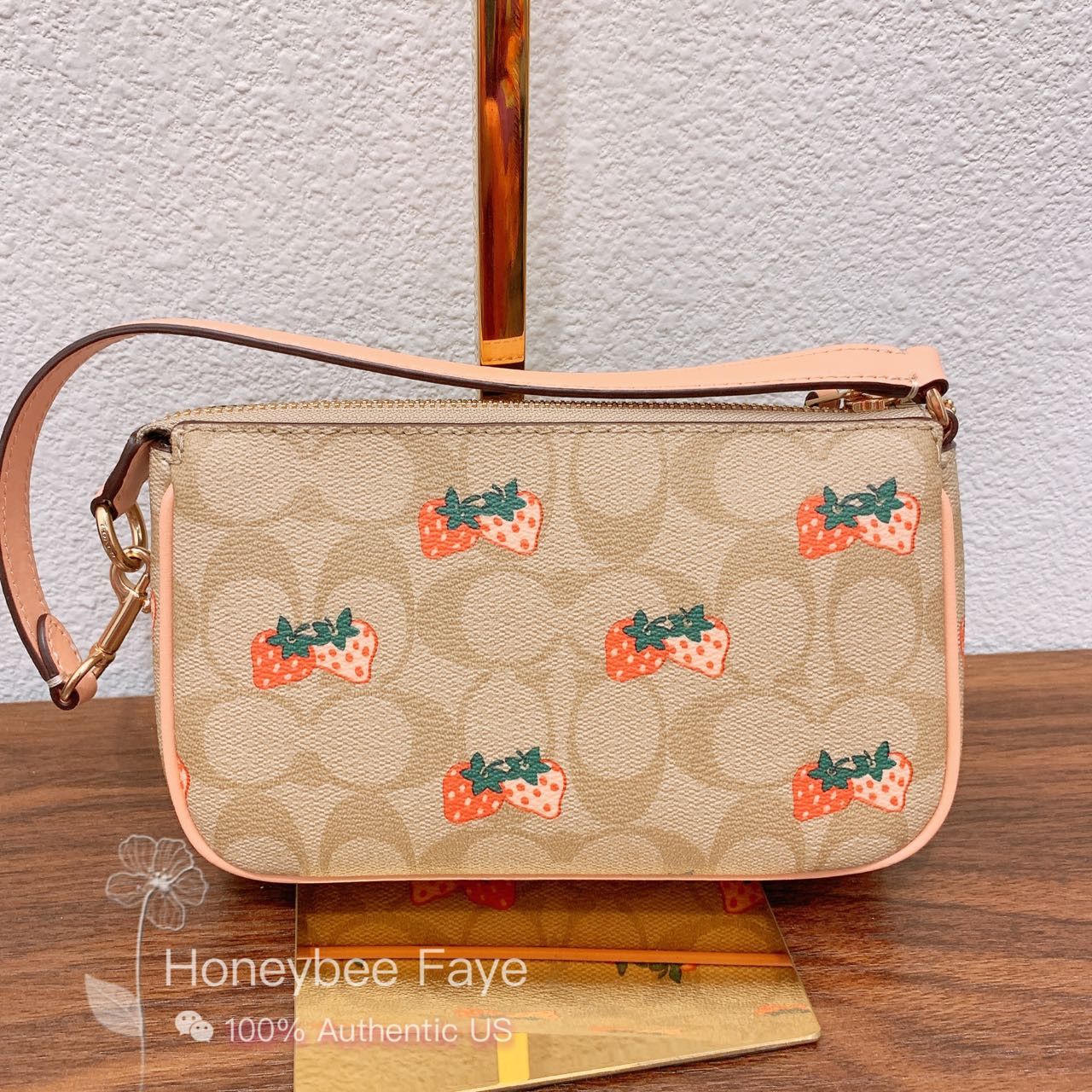 image of Coach Nolita 19 With Strawberry In Signature Canvas Cb603, Women's