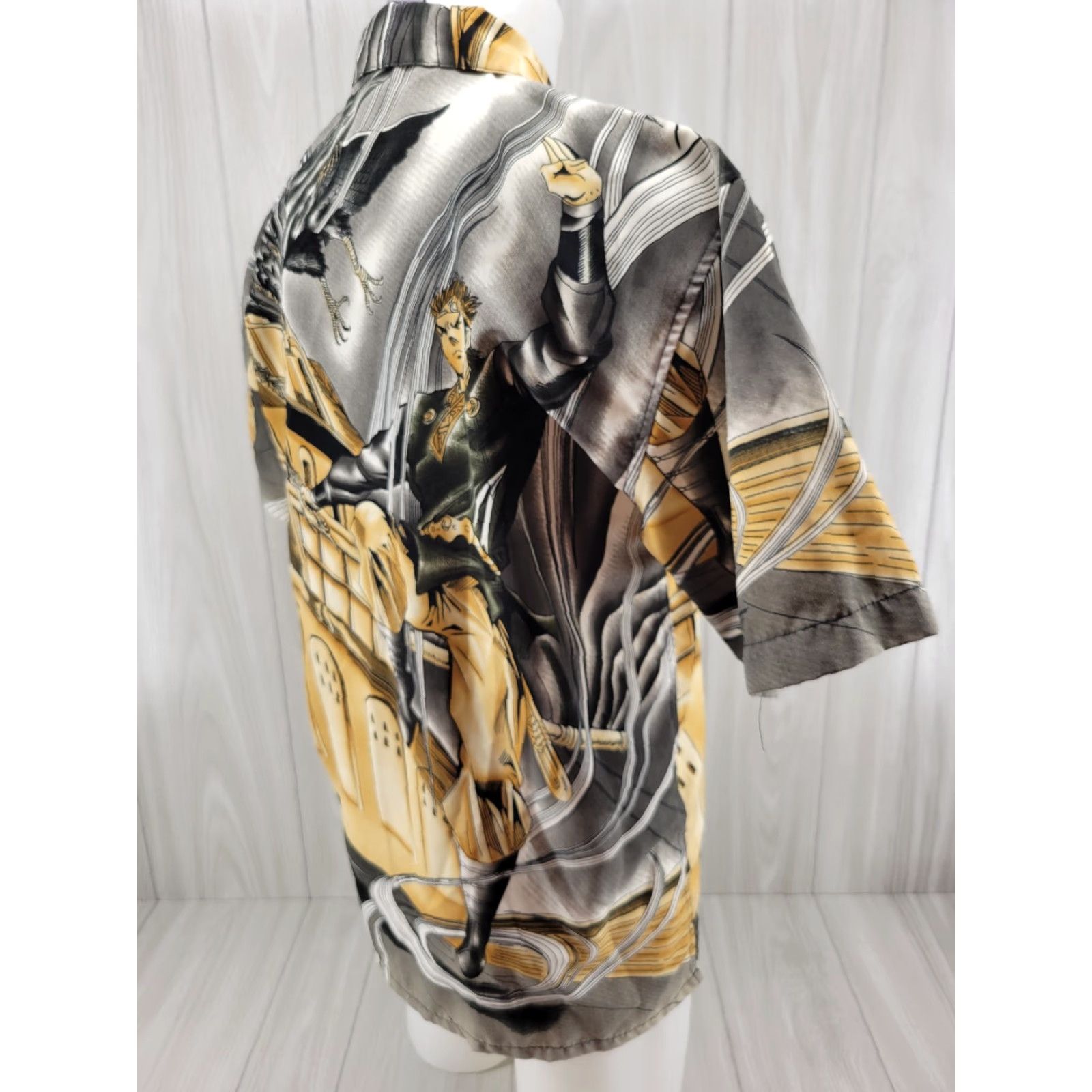 Vintage VINTAGE Claudio Nucci Anime Samurai Warrior Eagle Hawk Button Up AOP Shirt Mens MED Size US M / EU 48-50 / 2 - 5 Thumbnail