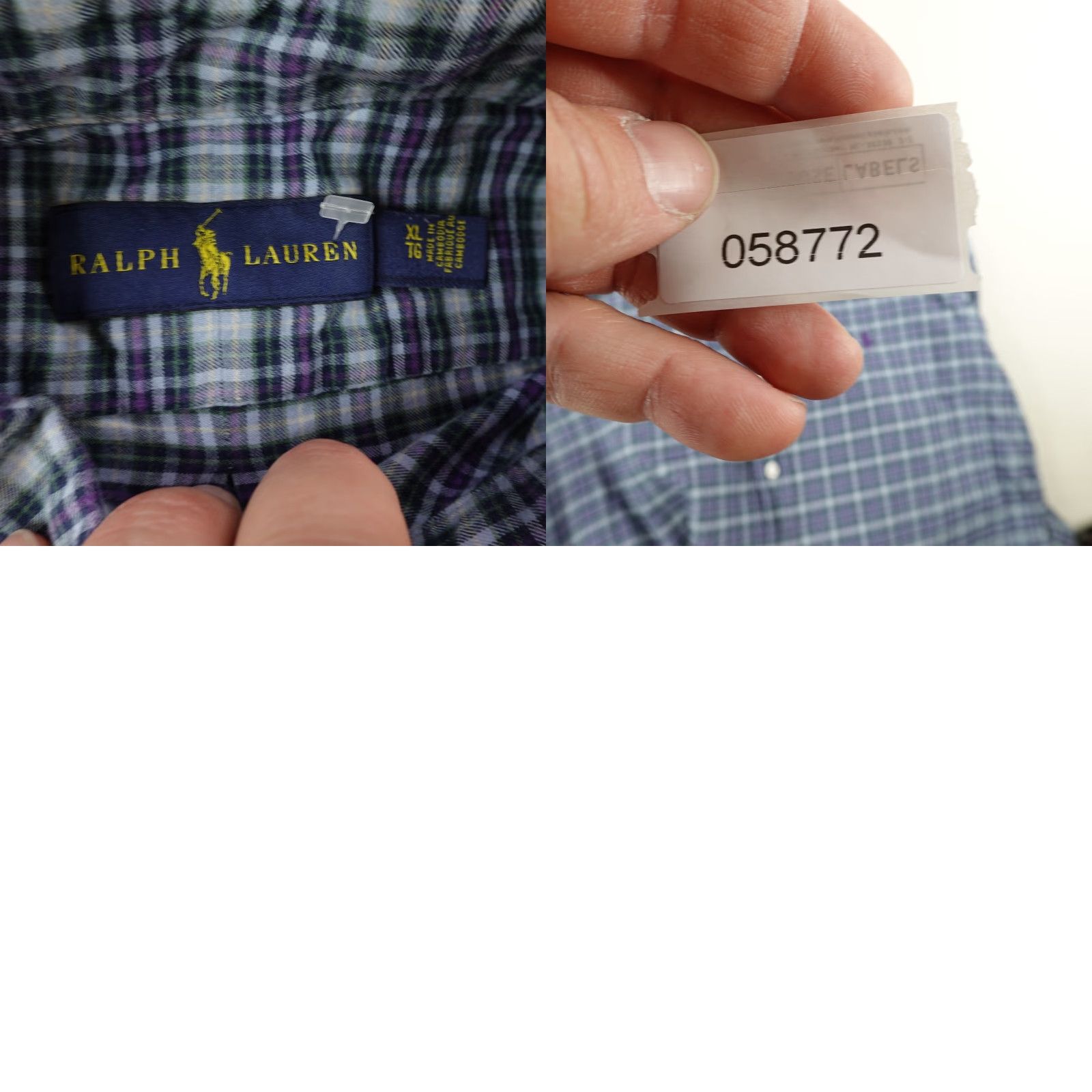 Ralph Lauren VINTAGE Ralph Lauren Shirt Mens XL Blue Green Plaid Button Up Flannel Purple Pony Logo Size US XL / EU 56 / 4 - 8 Thumbnail