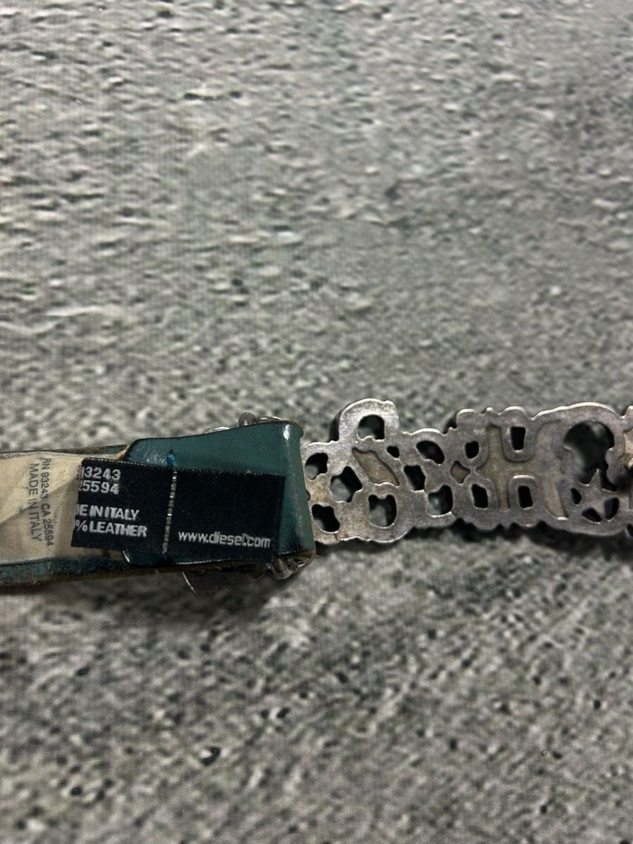 Diesel Diesel leather belt big buckle Y2K blue silver Size ONE SIZE - 4 Thumbnail
