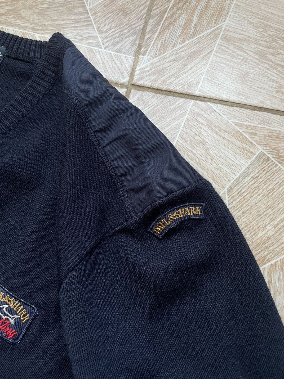 Paul & Shark × Vintage Vintage 90s Italy Designer Paul Shark Yachting Logo Sweater Size US XL / EU 56 / 4 - 3 Thumbnail