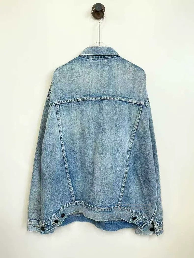 Balenciaga Balenciaga Blue Chest Embroidered Letter Logo Denim Lapel Size US XS / EU 42 / 0 - 2 Thumbnail
