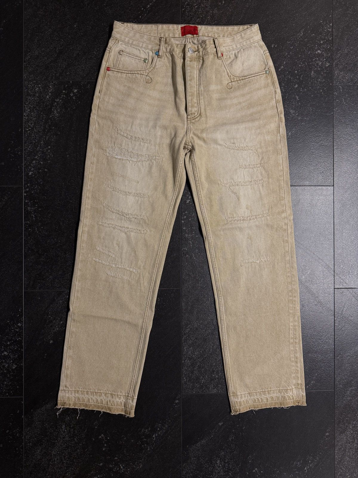 Fugazi Stone Rivet Jeans Natural Washed