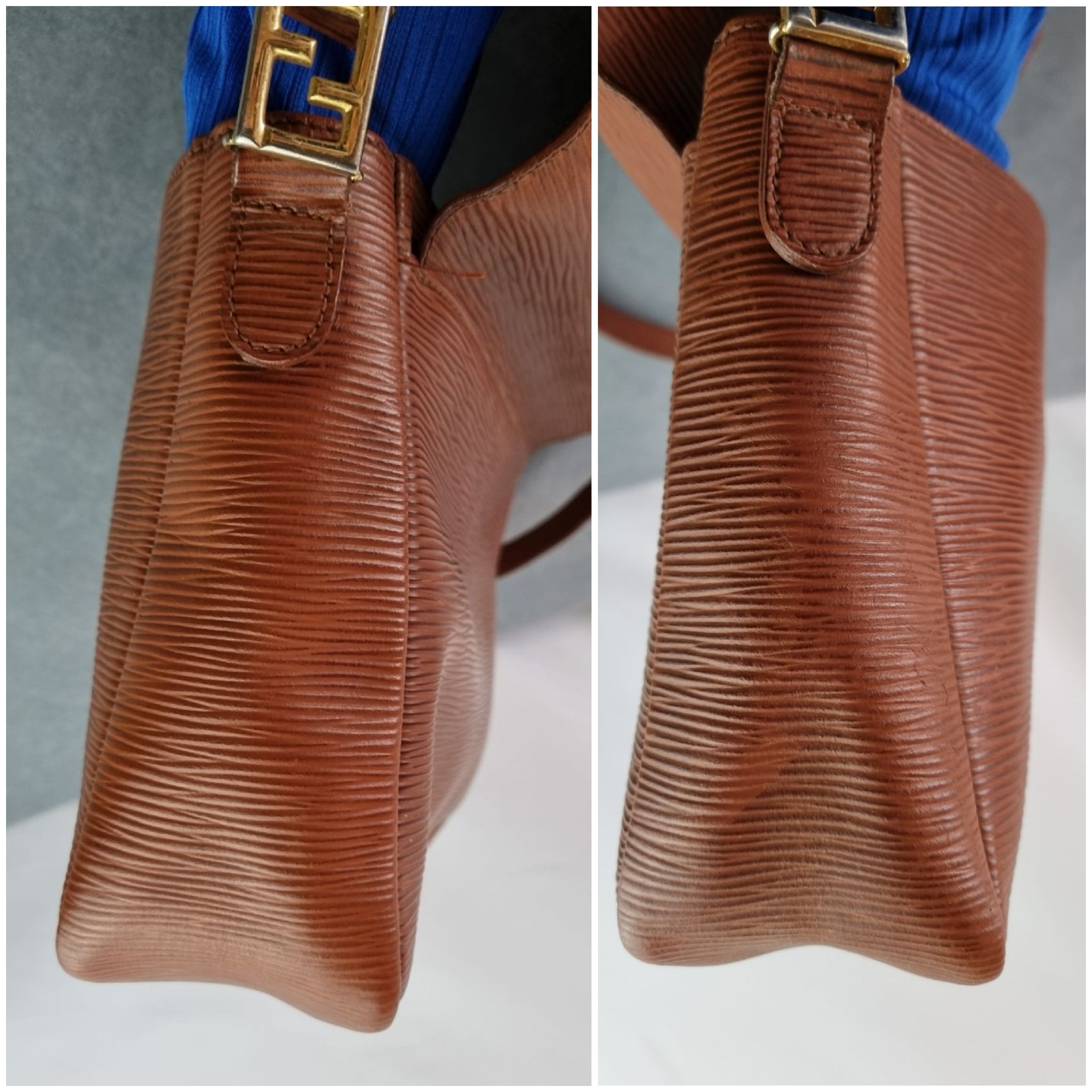 Fendi Vintage FENDI Brown Epi Leather Messenger Crossbody Bag Size ONE SIZE - 16 Thumbnail