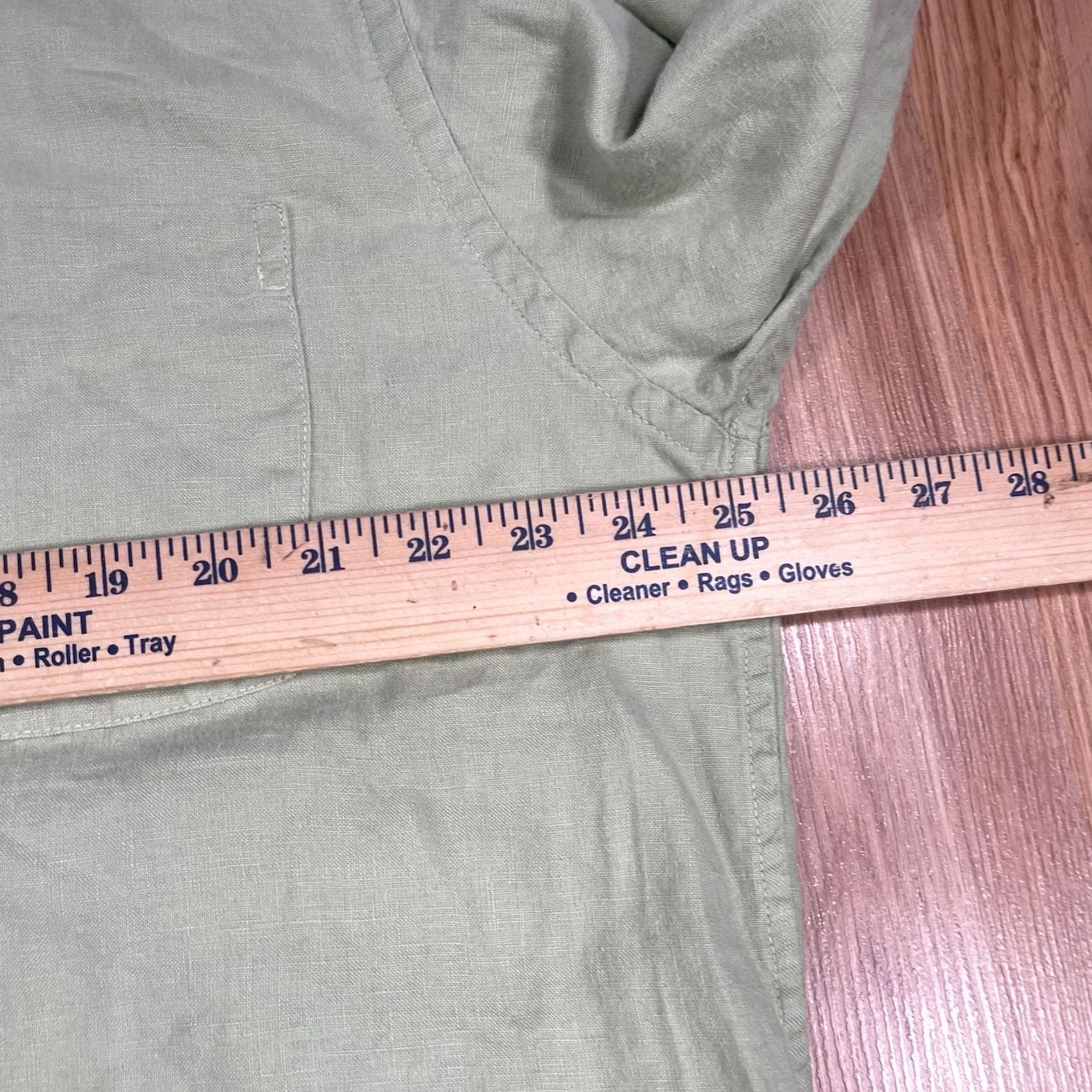 Vintage Structure Shirt Mens Size XL Extra Large 100% Linen Long Sleeve Button Up Green Size US XL / EU 56 / 4 - 6 Thumbnail