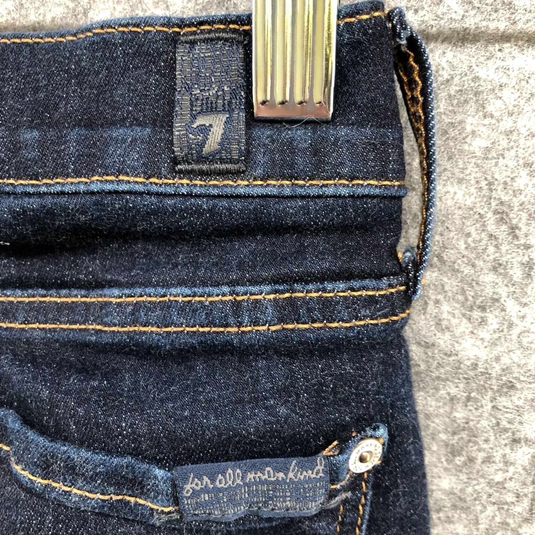 7 For All Mankind VINTAGE? No — 7 For All Mankind Gwenevere Ankle Skinny Jean Blue Dark Wash Womens 23 Slim Denim Zip Fly Inseam 26 Size 40" / US 18 - 6 Thumbnail