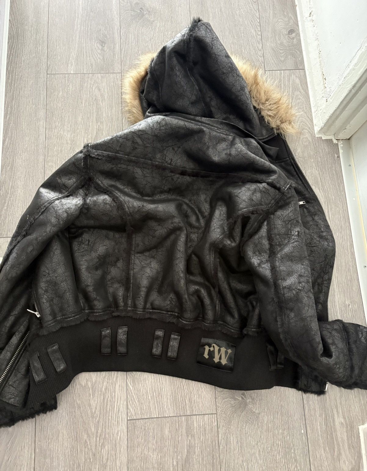Racer Worldwide Racer World Wide Black Sheep skin leather jacket Size US L / EU 52-54 / 3 - 4 Thumbnail