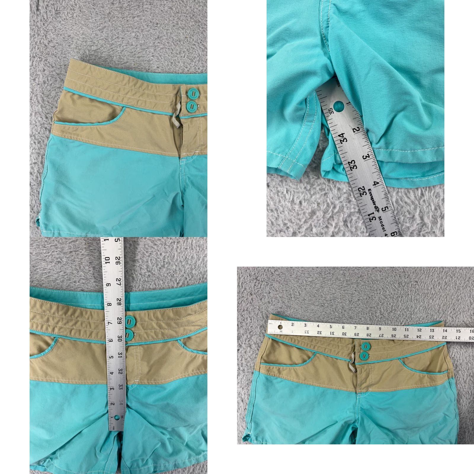 Patagonia Patagonia Shorts Womens 0 Teal Beige Nylon Blend Stretch Double Button Pockets Size 25" / US 0 / IT 36 - 8 Thumbnail