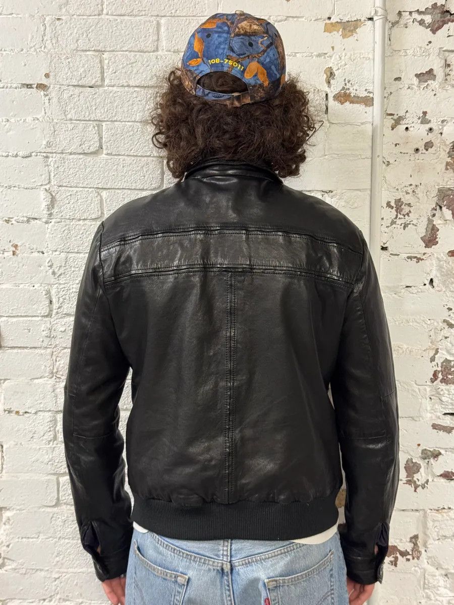 Armani Armani Black Leather Bomber Jacket Size US M / EU 48-50 / 2 - 3 Thumbnail