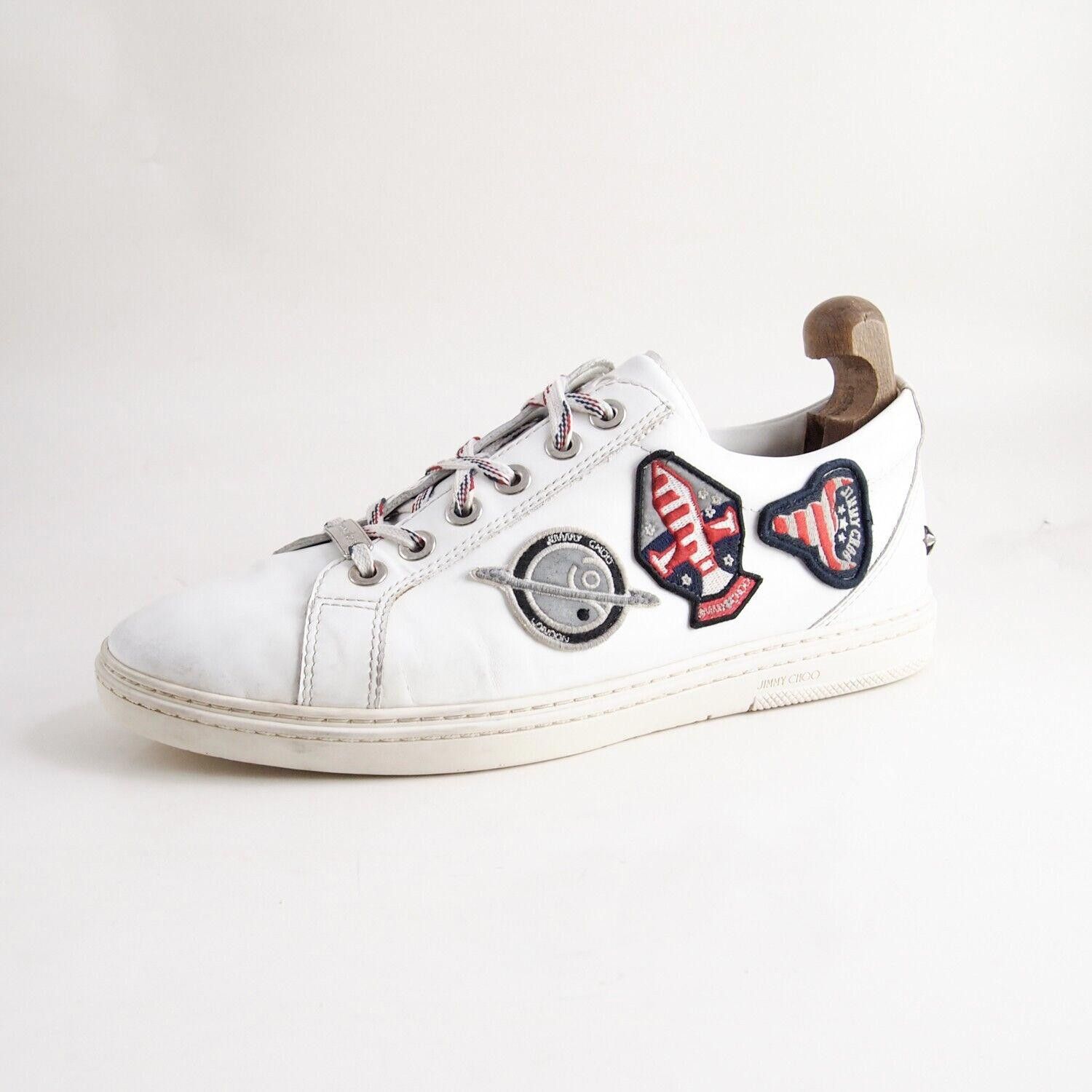 Jimmy Choo Jimmy Choo Low Top Sneakers White Leather Mens US 10 EU 43 Size US 10 / EU 43 - 1 Thumbnail