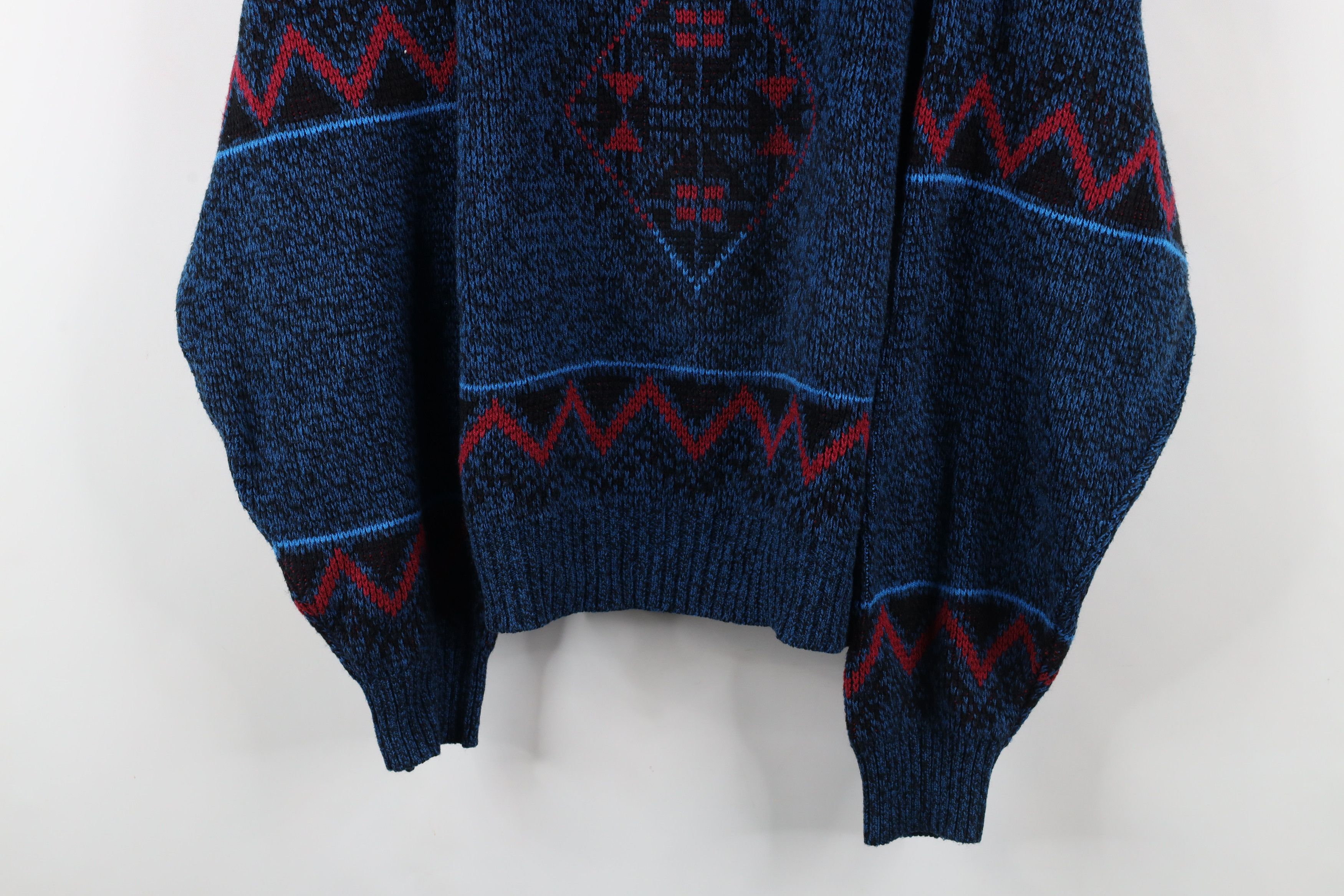 Vintage Vintage 90s Streetwear Southwestern Geometric Knit Sweater Size XL / US 12-14 / IT 48-50 - 3 Thumbnail