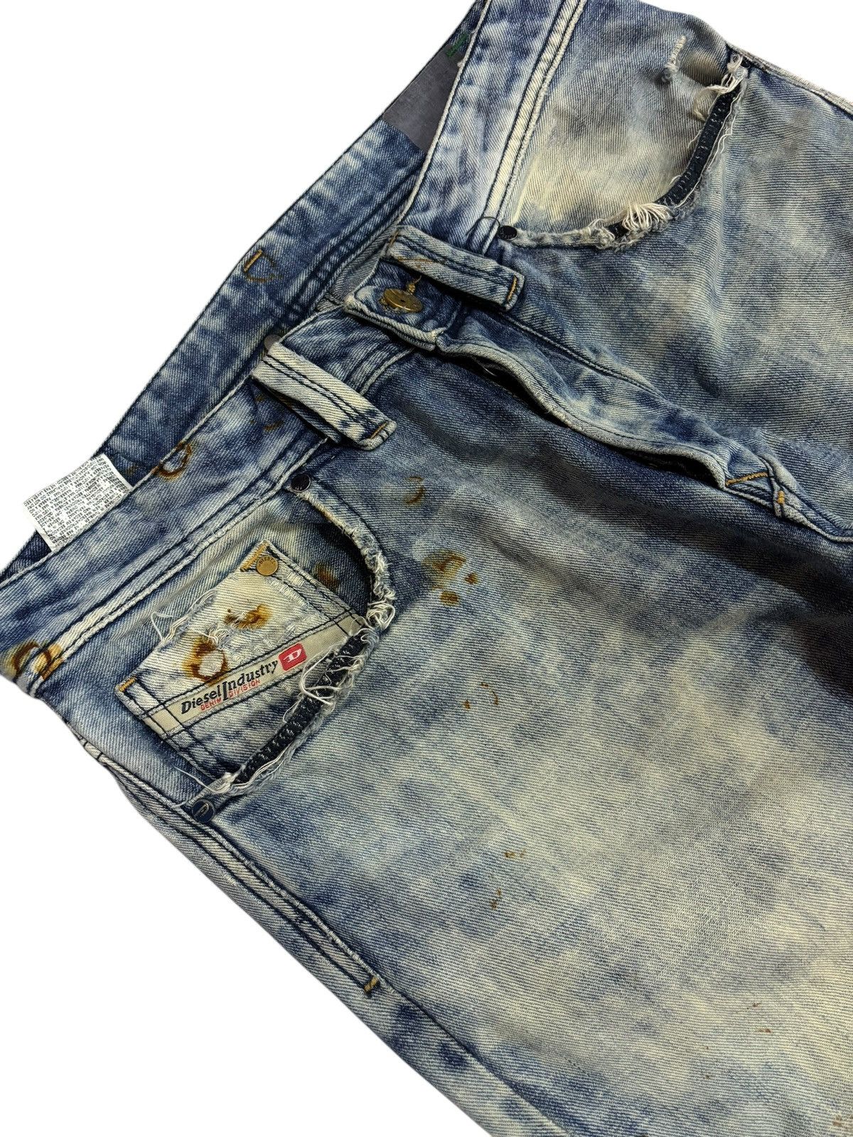 Diesel × Diesel Black Gold 90s Vtg Diesel Black Tag Destroyed Acid Washed Jeans Size US 31 - 4 Thumbnail