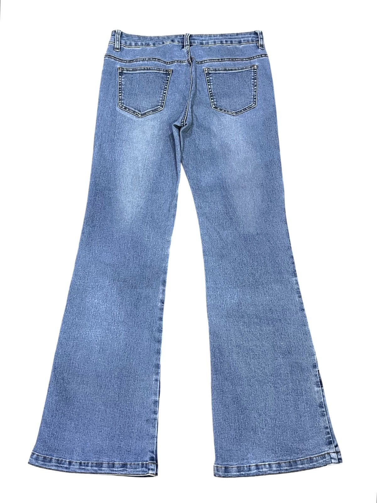 Know Wave Wave List Patchwork Stretch Flare Jeans (W28) Rare Designer Size 28" / US 6 / IT 42 - 2 Thumbnail