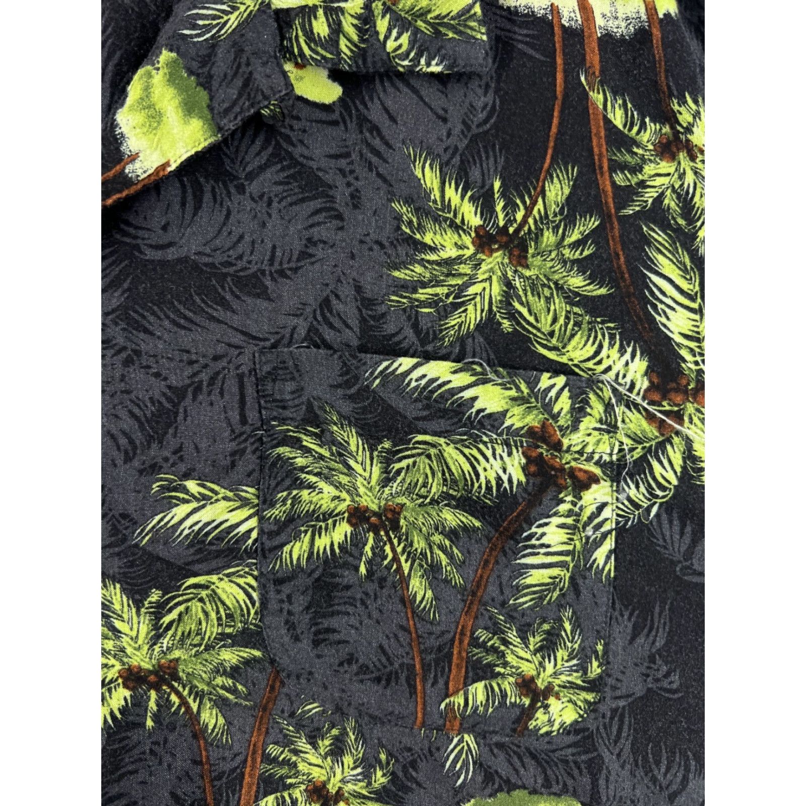 Vintage Puritan Shirt Mens XL Black Green Hawaiian Palm 100% Rayon Pocket Floral Aloha Beach Vacation Resort Shirt Mens XL Black Size US XL / EU 56 / 4 - 6 Thumbnail