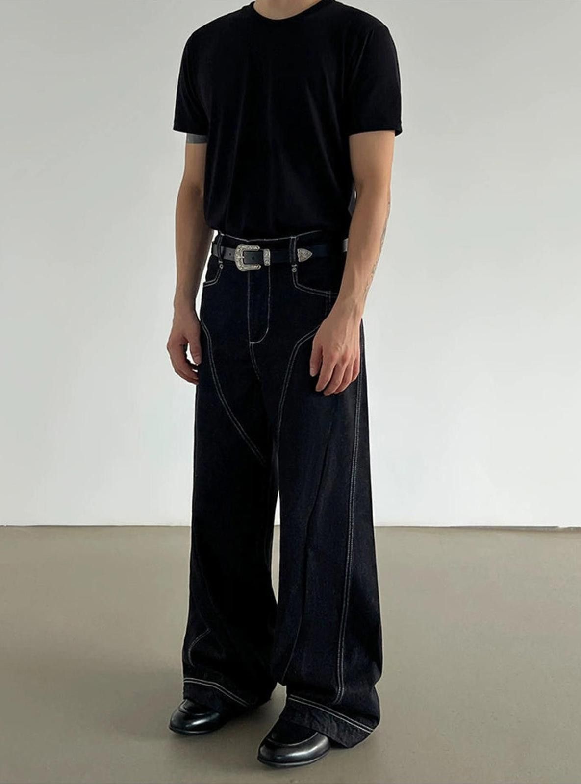 Other Wide-Leg Denim Trousers with White Stitching Size US 32 / EU 48 - 1 Thumbnail