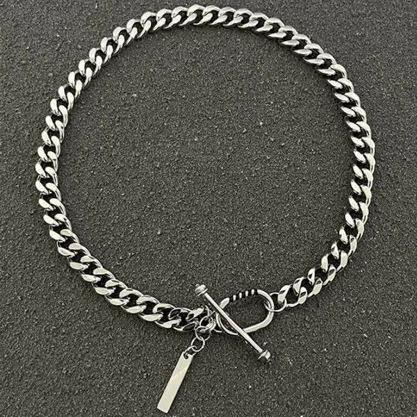 Other Titanium Steel Link Chain Necklace for Men Women Hip Hop Size ONE SIZE - 2 Thumbnail