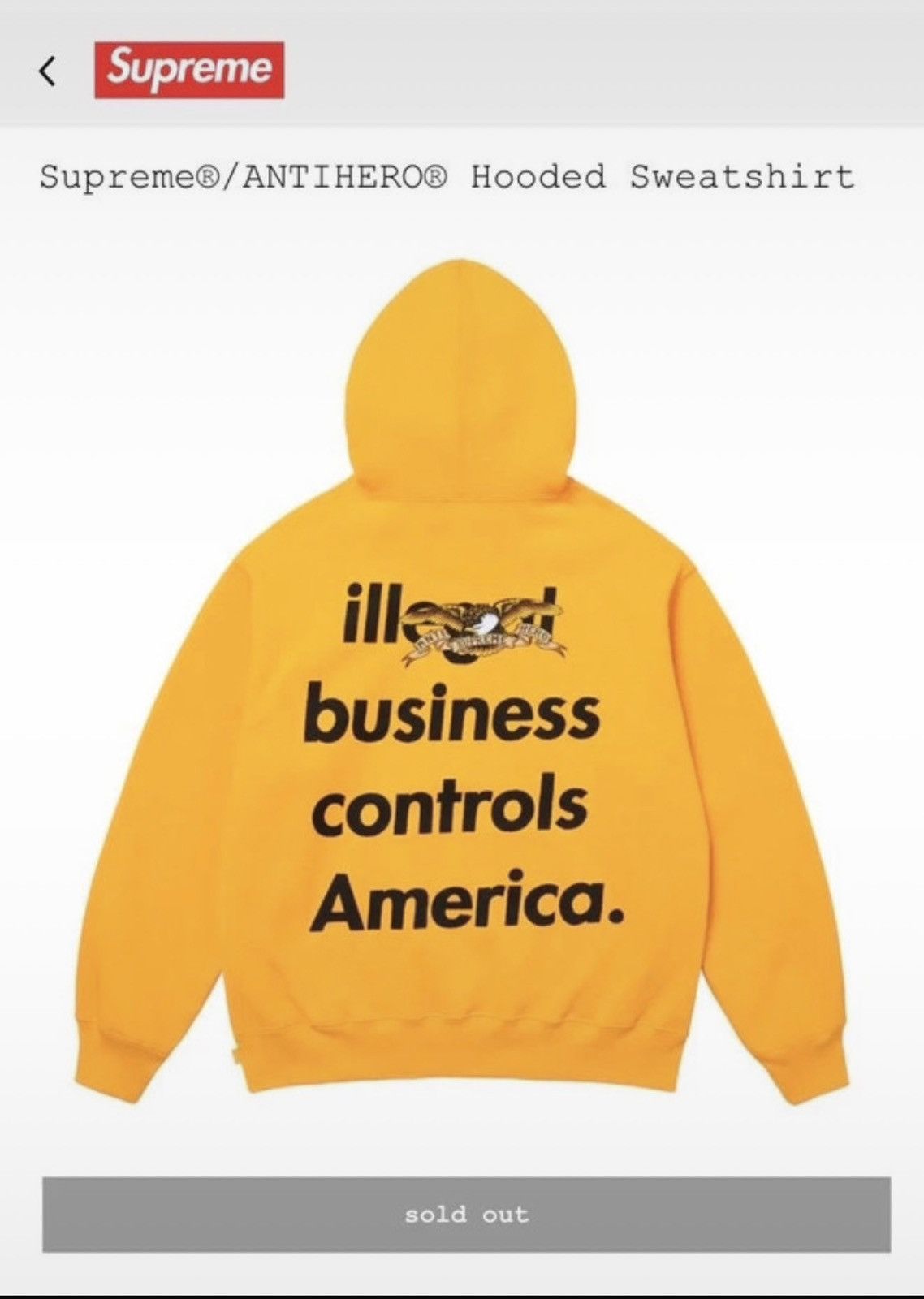 Antihero × Supreme Supreme X Antihero Hoodie Size US L / EU 52-54 / 3 - 11 Thumbnail