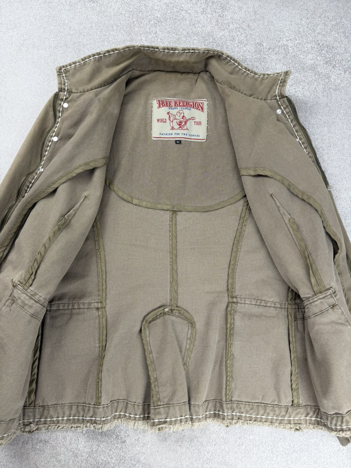 True Religion Vintage True Religion Women’s Military Denim Jacket Size 50 Size XL / US 12-14 / IT 48-50 - 11 Thumbnail