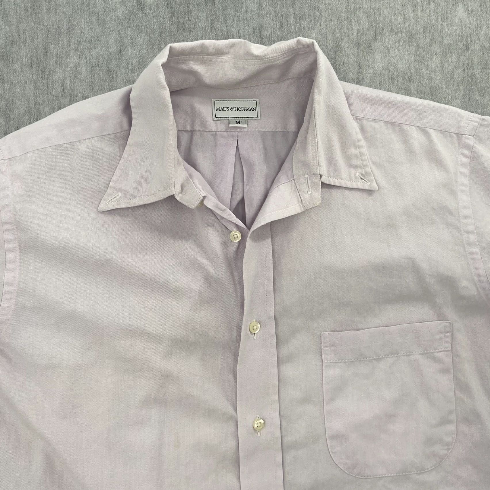 Vintage Maus & Hoffman Button-Up Shirt Adult Medium Purple 2-Ply 100s Egyptian Cotton Casual Mens Size US M / EU 48-50 / 2 - 3 Thumbnail