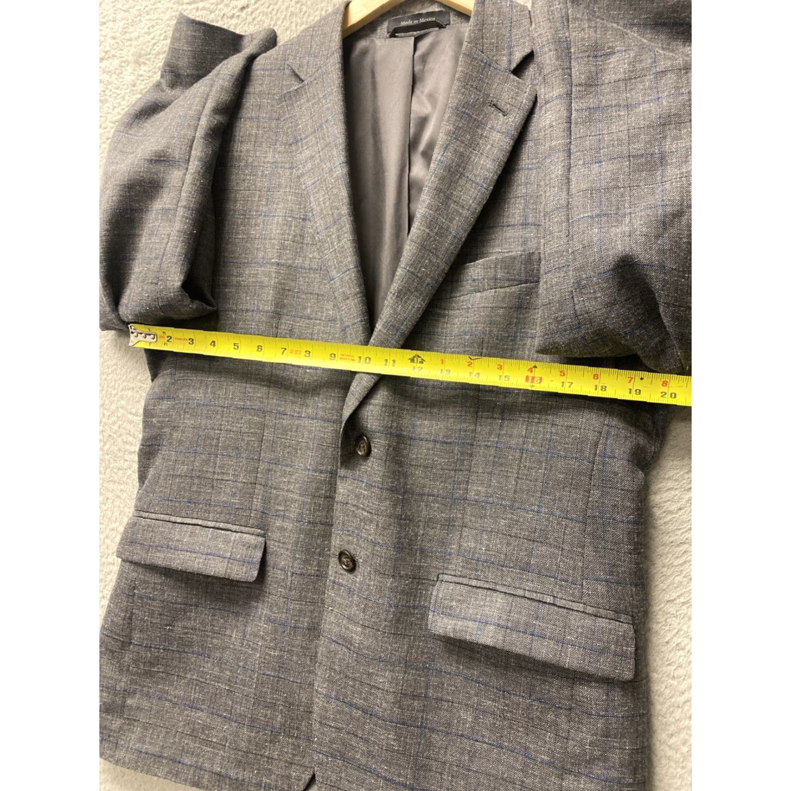 Ralph Lauren Ralph Lauren Blazer Jacket RRL Gray Blue Check 41R Slim Fit Linen Blend Corduroy Men Size 42R - 3 Thumbnail
