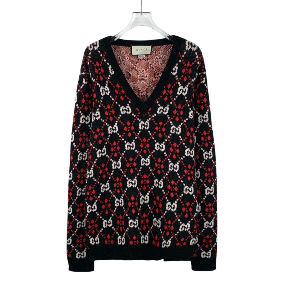 Gucci Gucci Colorblocked Logo Cotton V-Neck Sweater Size XS / US 0-2 / IT 36-38 - 1 Thumbnail