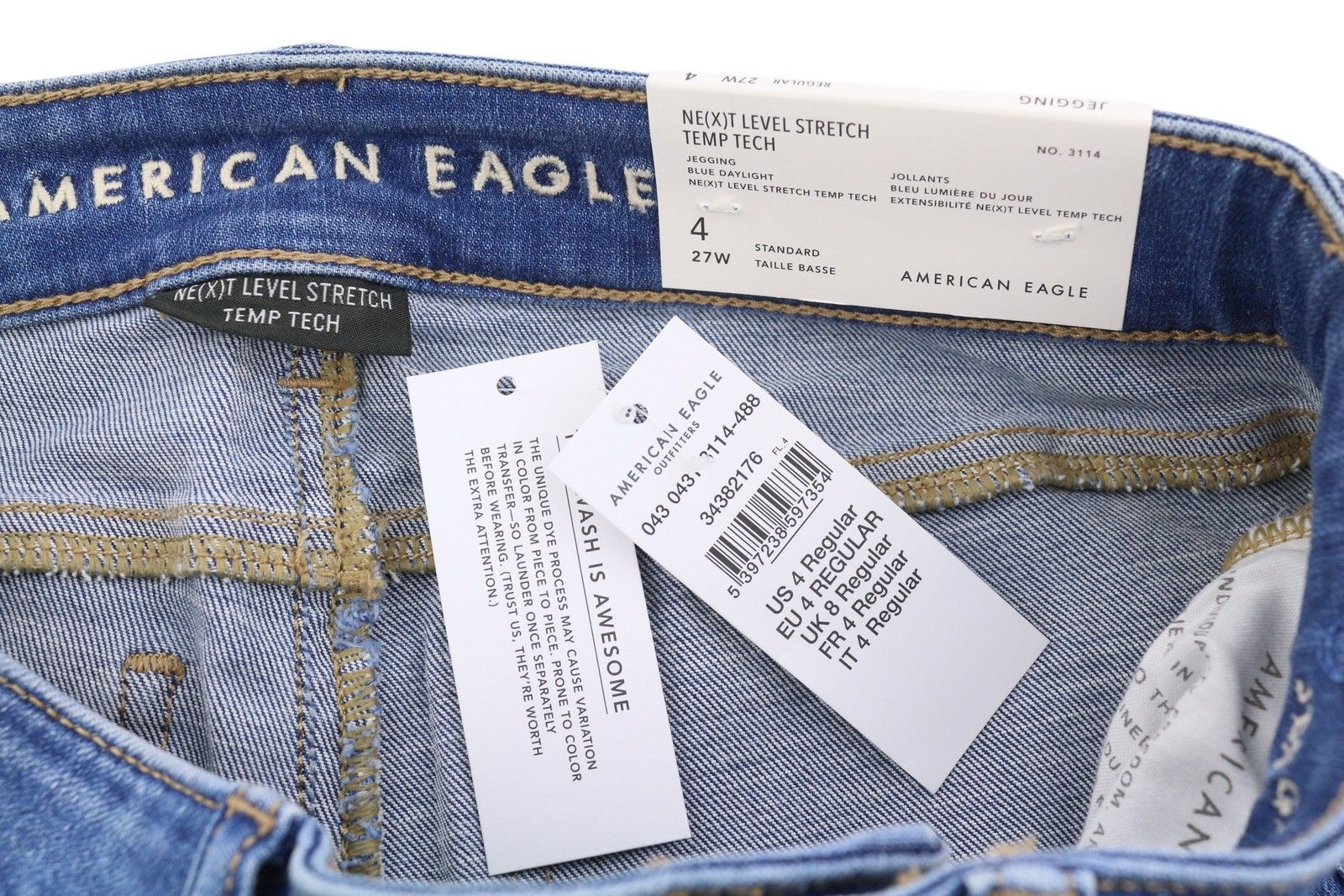 American Eagle Outfitters JEGGING W27 Temp Tech Stretch Jeans 88994 Size 27" / US 4 / IT 40 - 10 Thumbnail