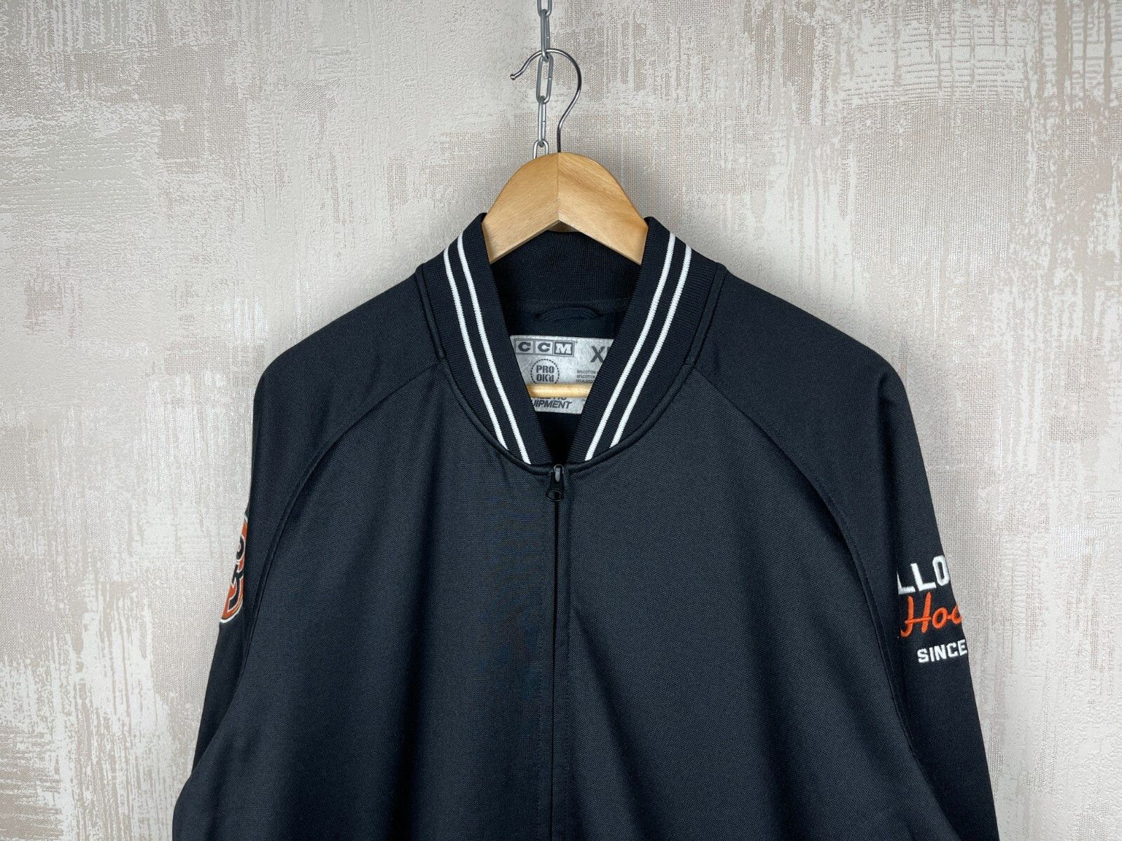 Ccm Pallokerho Hockey CCM Athletic Bomber Collar Track Jacket Size US XL / EU 56 / 4 - 4 Thumbnail