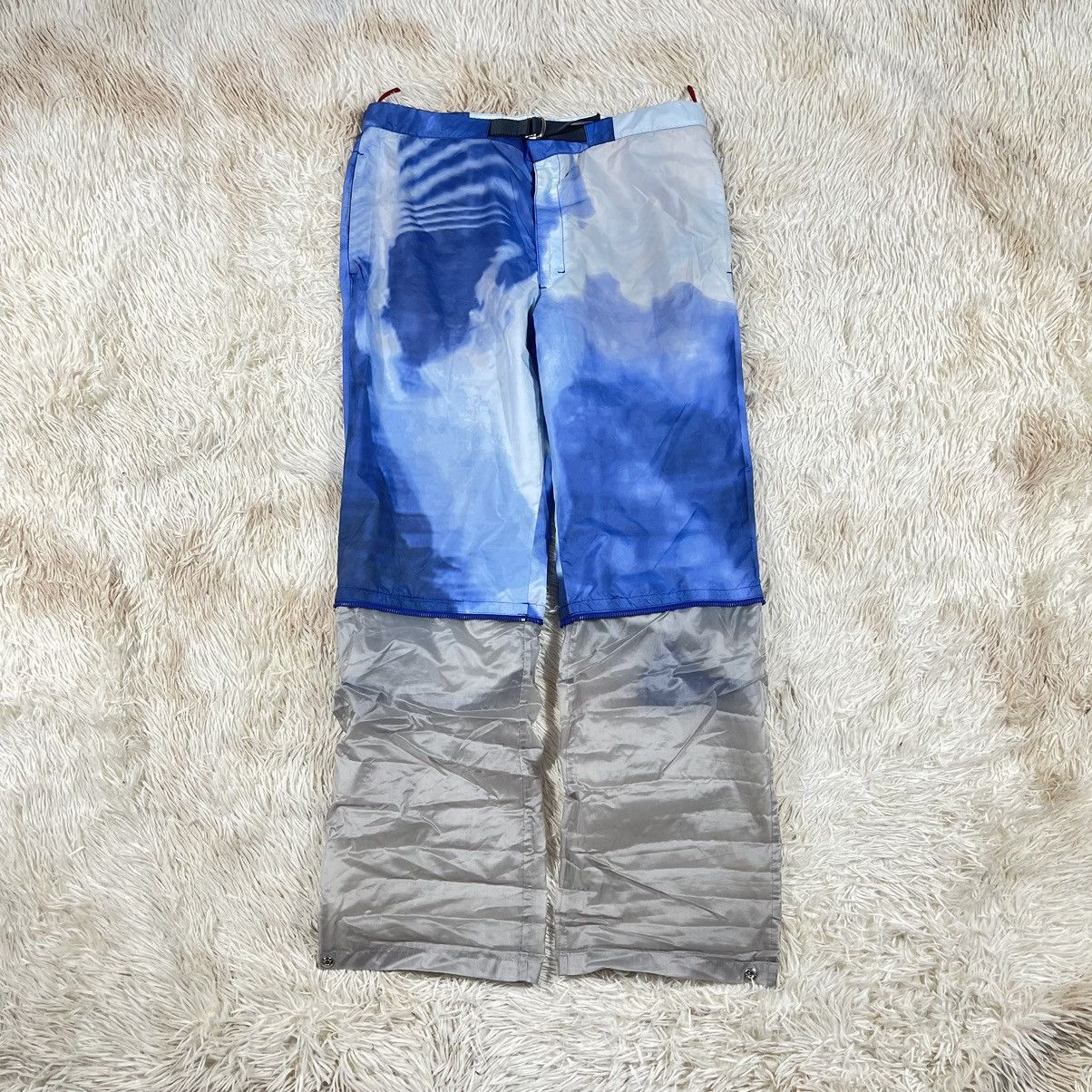 Prada Prada S/S 2000- Blue Tie Dye Tech Nylon Pants 2 in 1 Shorts Size US 36 / EU 52 - 1 Thumbnail