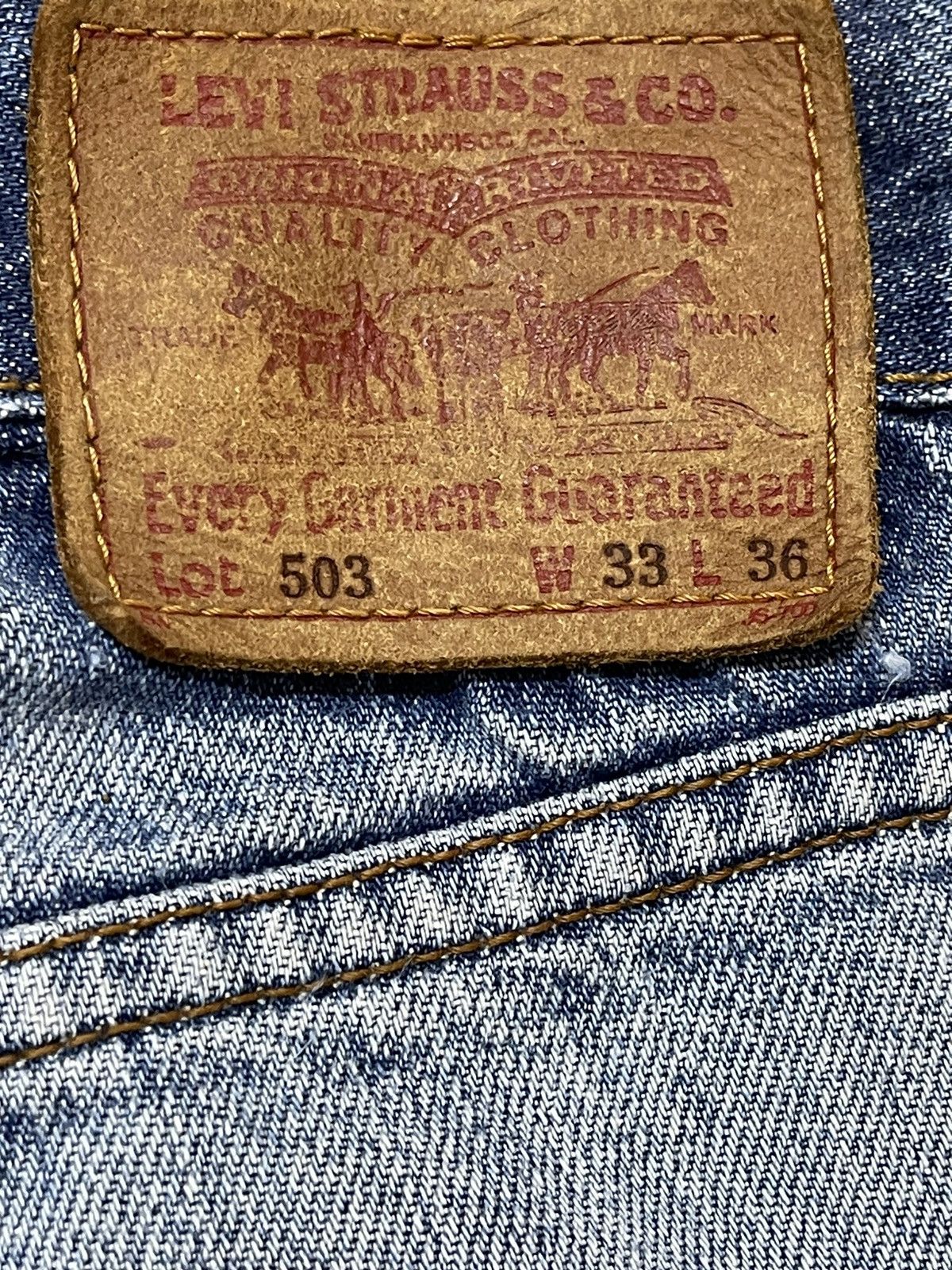 Levi's Vintage 80s Levis 503 Blue Faded Wash Distress Baggy Jeans Size US 32 / EU 48 - 9 Thumbnail