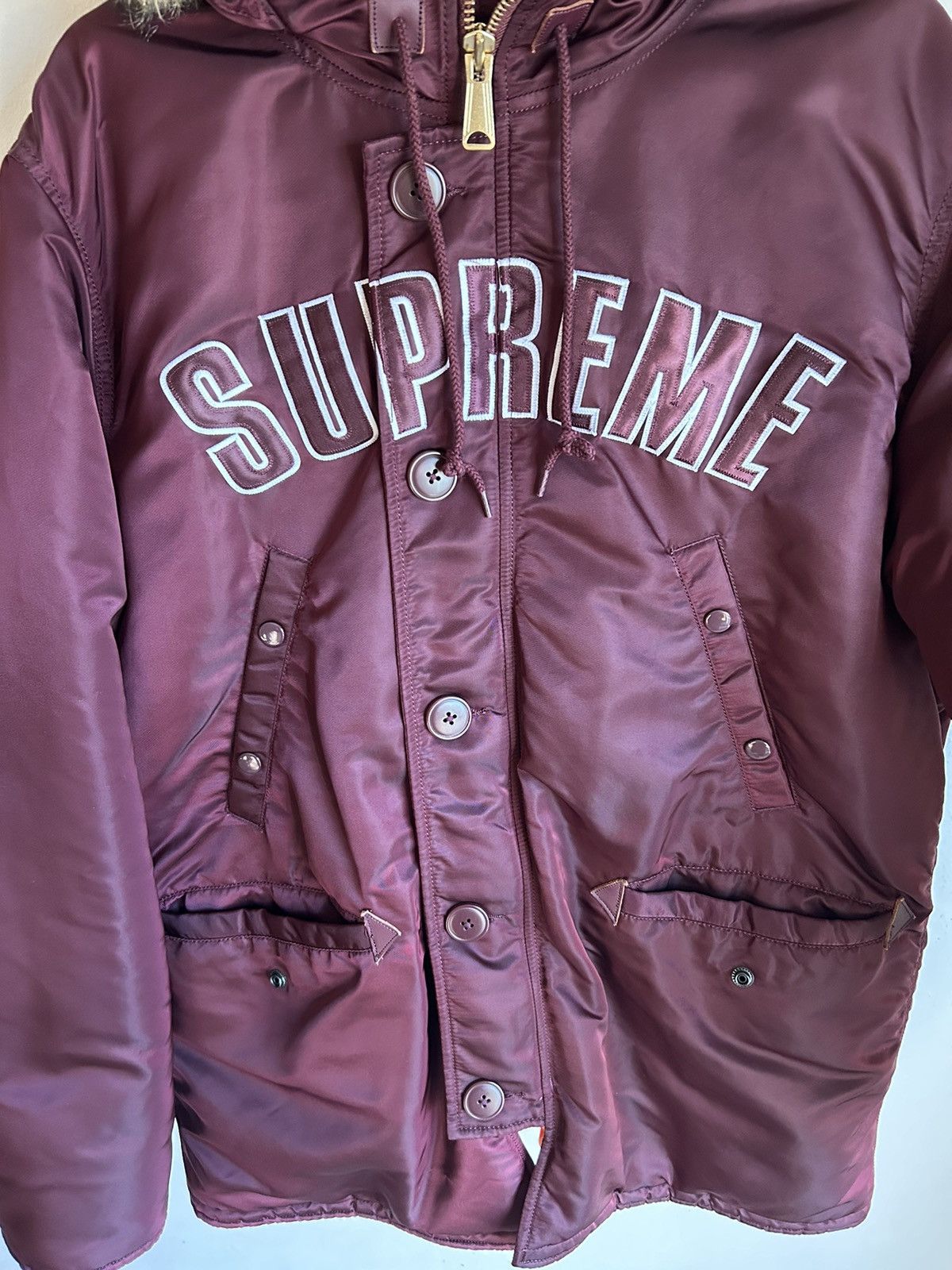 Supreme Supreme Burgundy N-3B Parka - Size: XL Size US XL / EU 56 / 4 - 3 Thumbnail