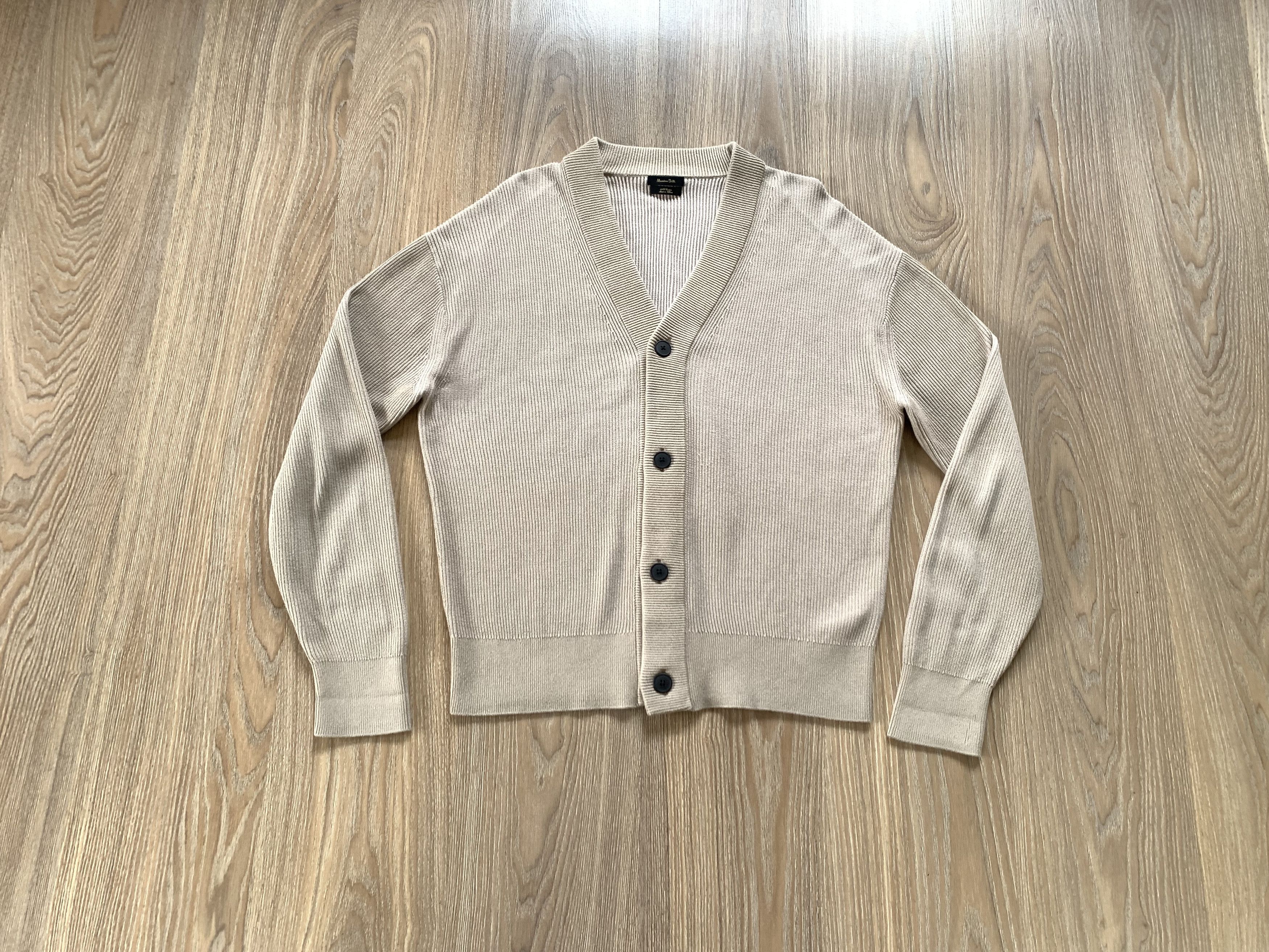 Massimo Dutti Massimo Dutti Mens Beige Cotton Cardigan Size US M / EU 48-50 / 2 - 1 Thumbnail