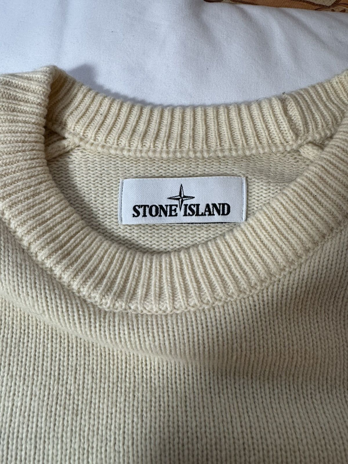 Stone Island Cream / Off-White Knit Sweater Size US M / EU 48-50 / 2 - 3 Thumbnail