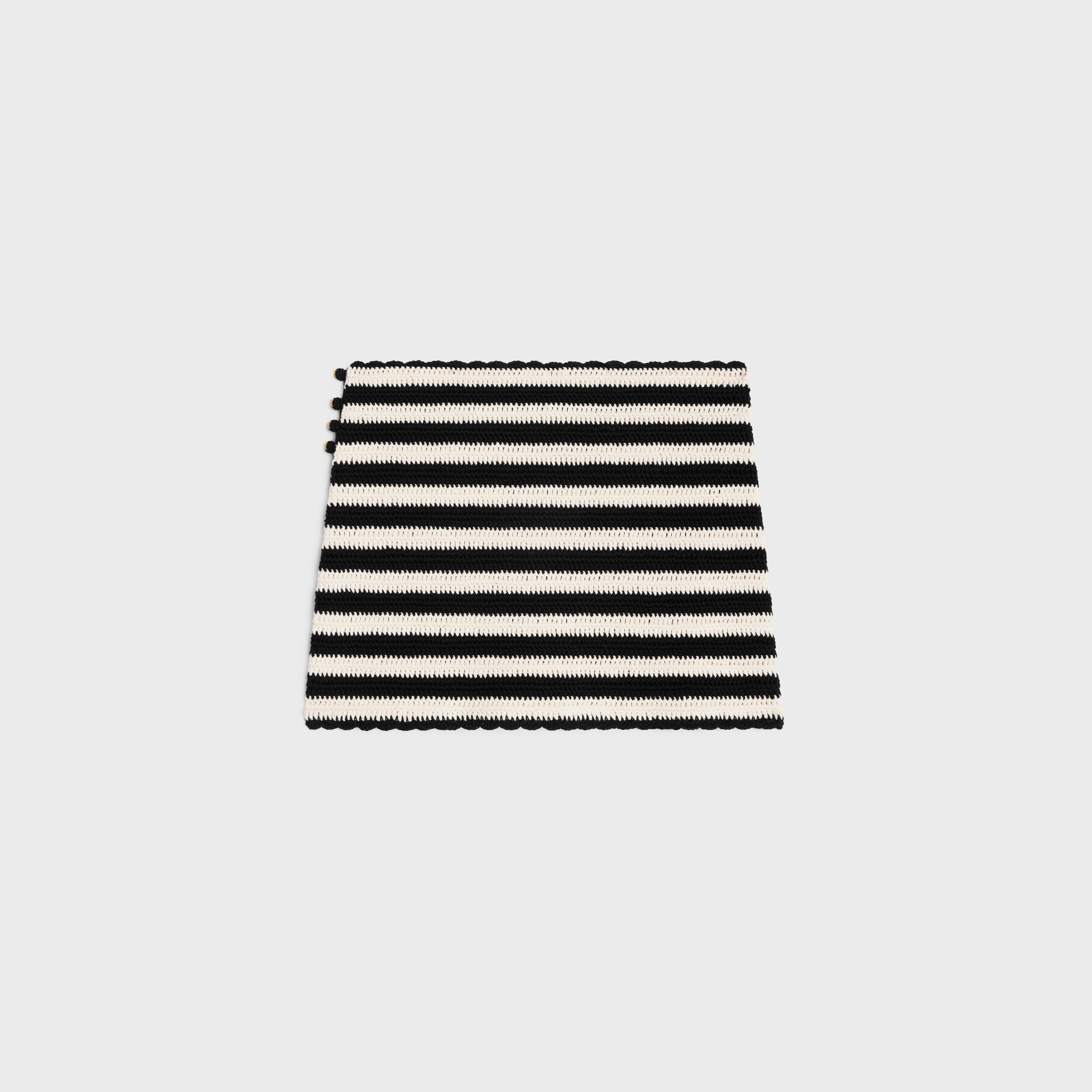 Celine o1w1db10925 2AE0S720X Striped Mini Skirt in Black/White Size 24" / US 00 / IT 34 - 2 Thumbnail
