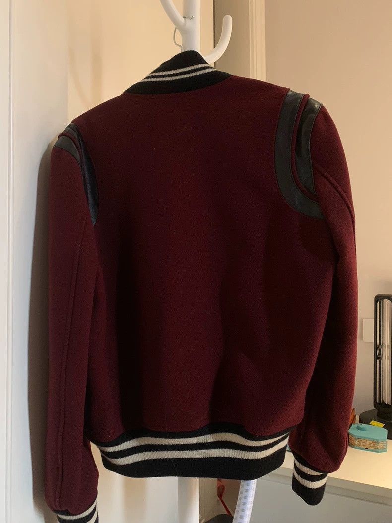 Saint Laurent Paris Saint Laurent Paris Saint Laurent Burgundy Wool Varsity Ja Size US L / EU 52-54 / 3 - 2 Thumbnail