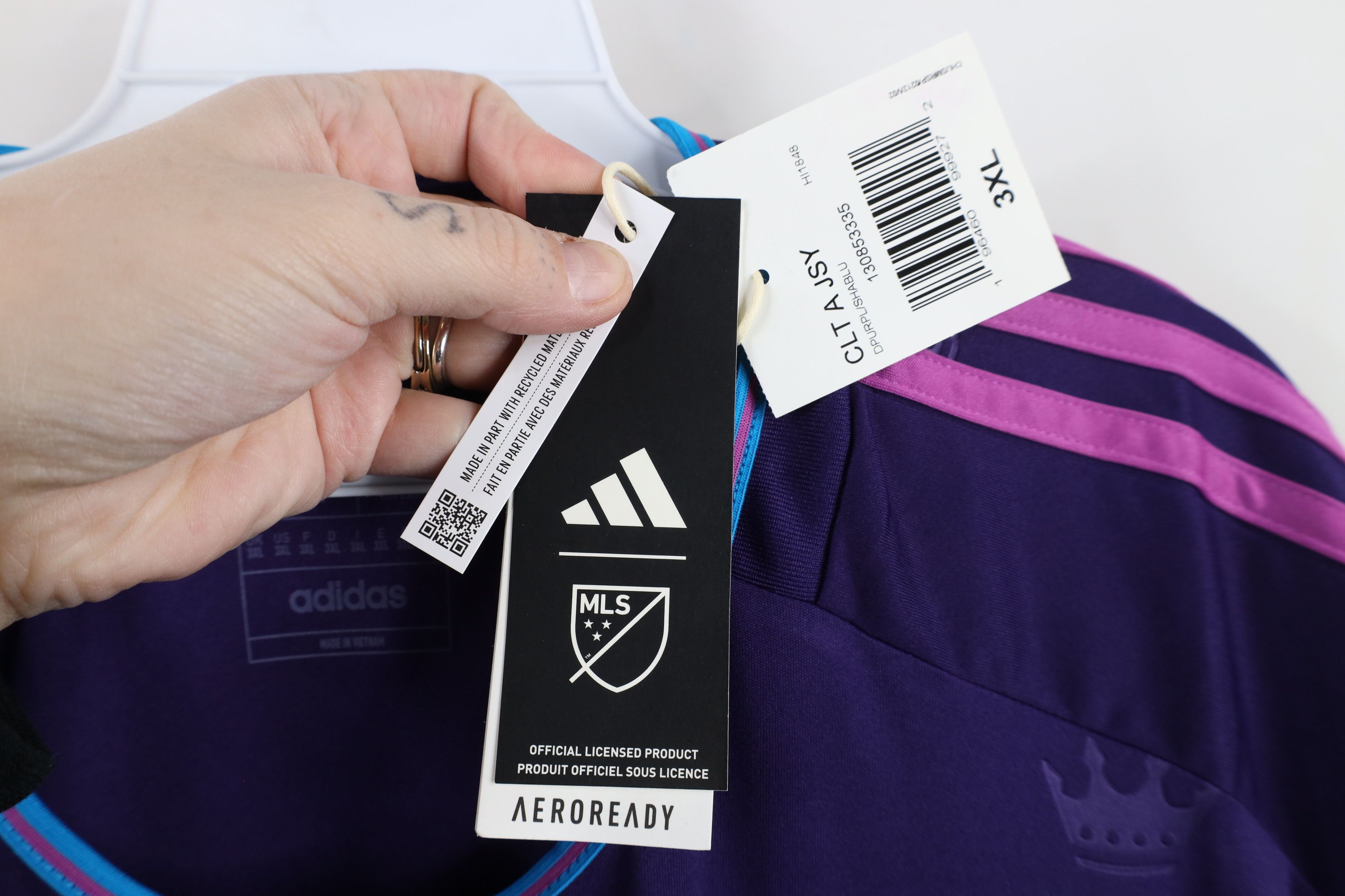 Adidas × Vintage New Adidas Football Club Soccer Jersey Futbol Purple Size US XXL / EU 58 / 5 - 4 Thumbnail