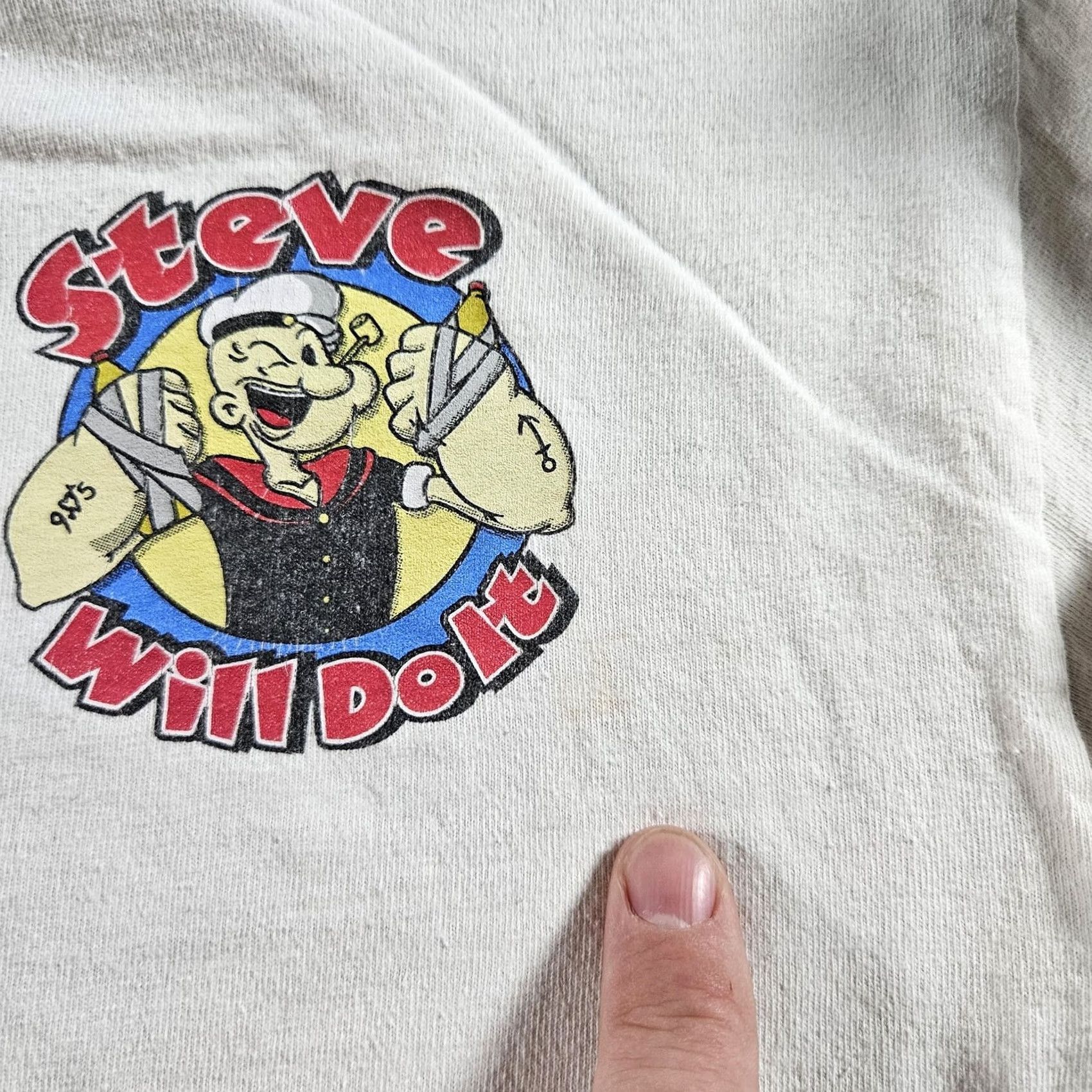 Vintage Full Send Shirt Mens M White Long Sleeve Graphic Tee Steve Will Do It Crew Neck Jersey Size US M / EU 48-50 / 2 - 7 Thumbnail